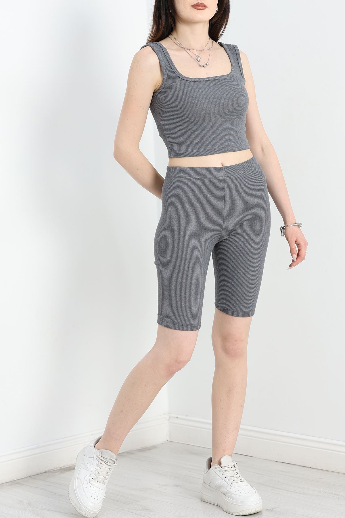 Kaşkorse Şortlu Takım Füme - 16608.1567.