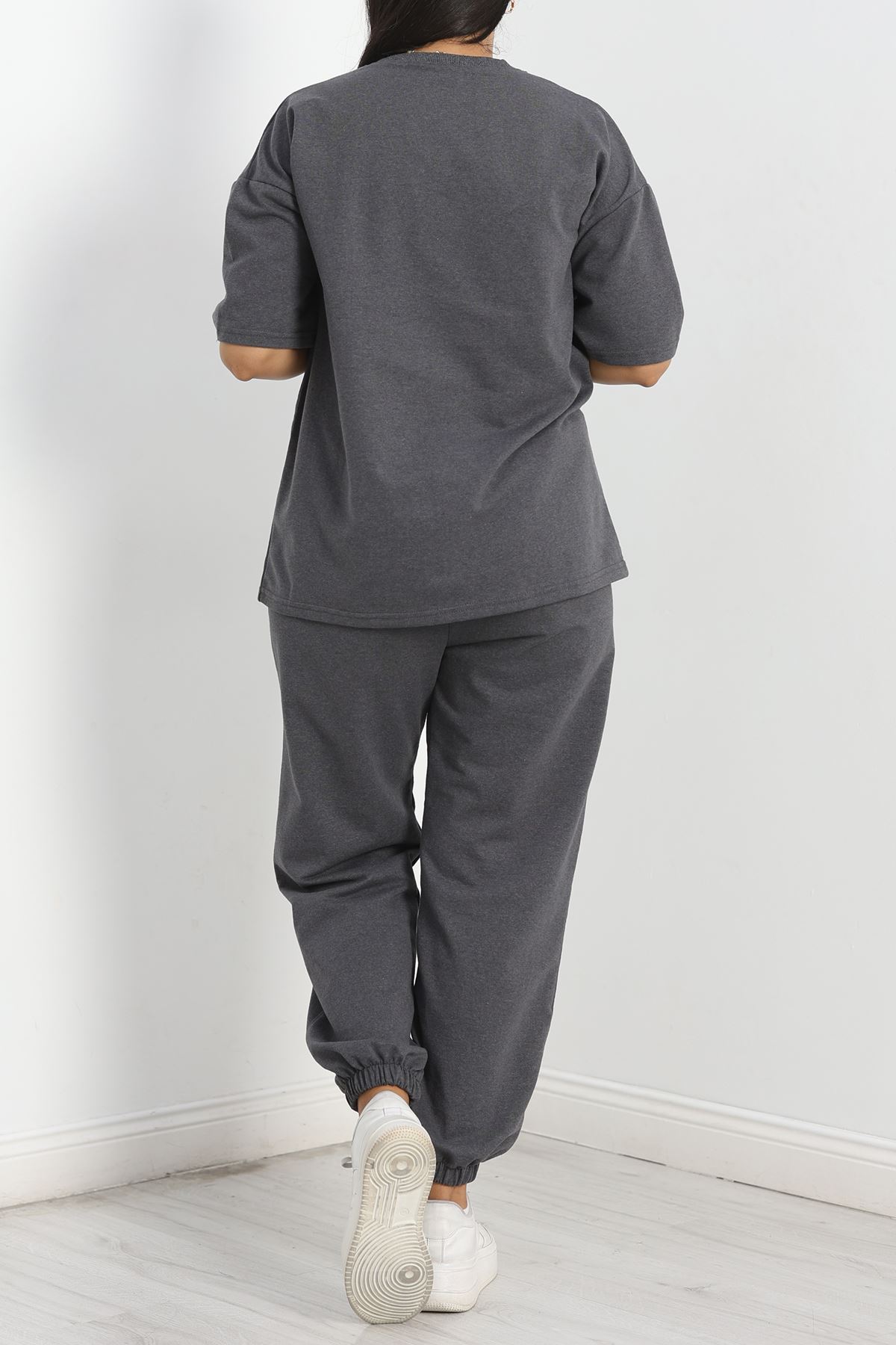 Büyük Beden İki İplik Kısa Kol Takım Füme - 50460.053.