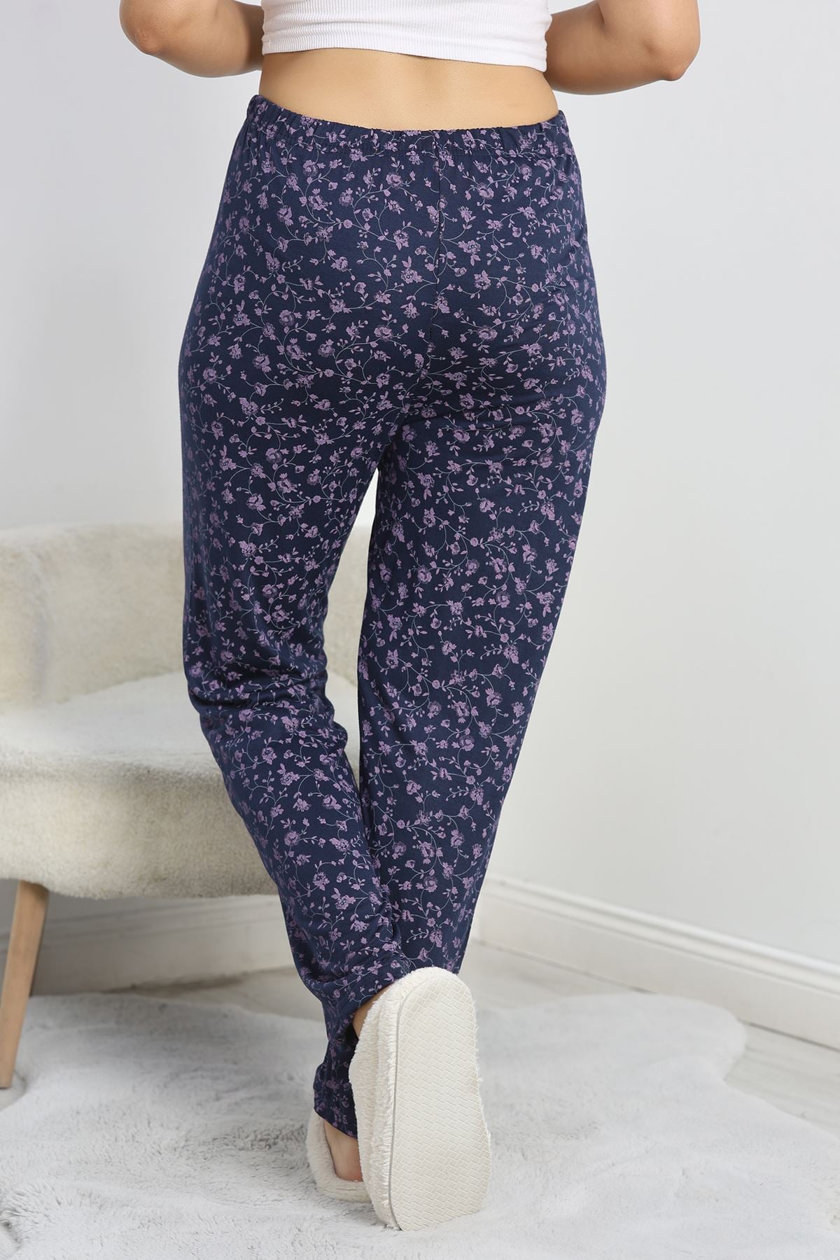 Büyük Beden Pijama Altı Laciçiçekli - 50452.1048.