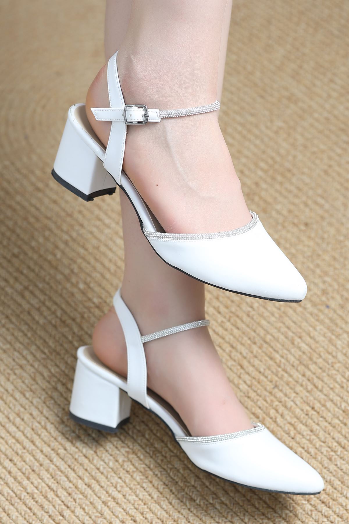5 Cm Topuklu Ayakkabı Beyaz - 50257.264.
