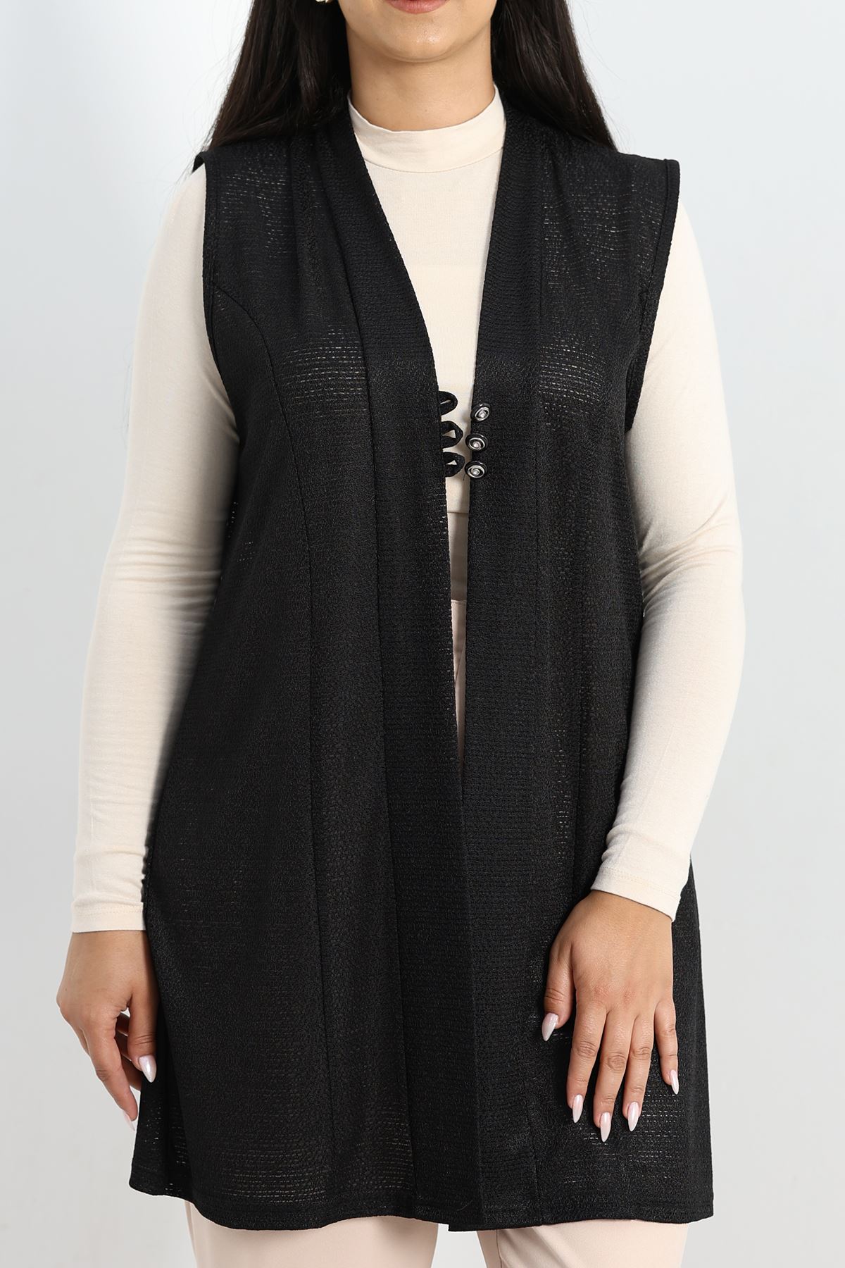 Narin Kumaş Yelek Siyah - 70280.2011.