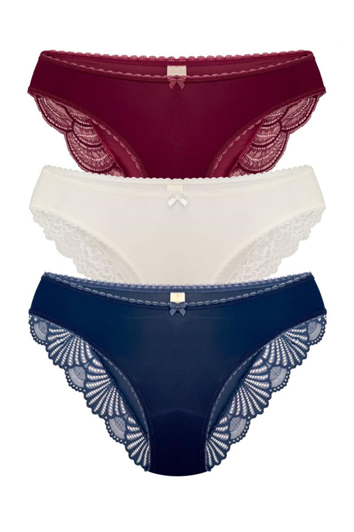 3'Lü Fiyonk Detaylı Külot Set Rengarenk - 1205.1364.