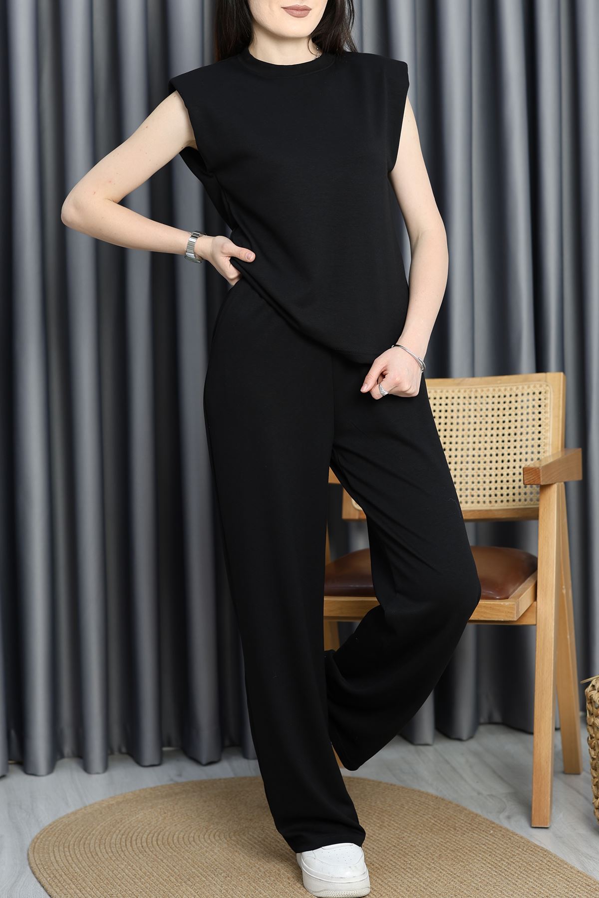 Vatkalı Modal Eşofman Takım Siyah - 70345.1254.