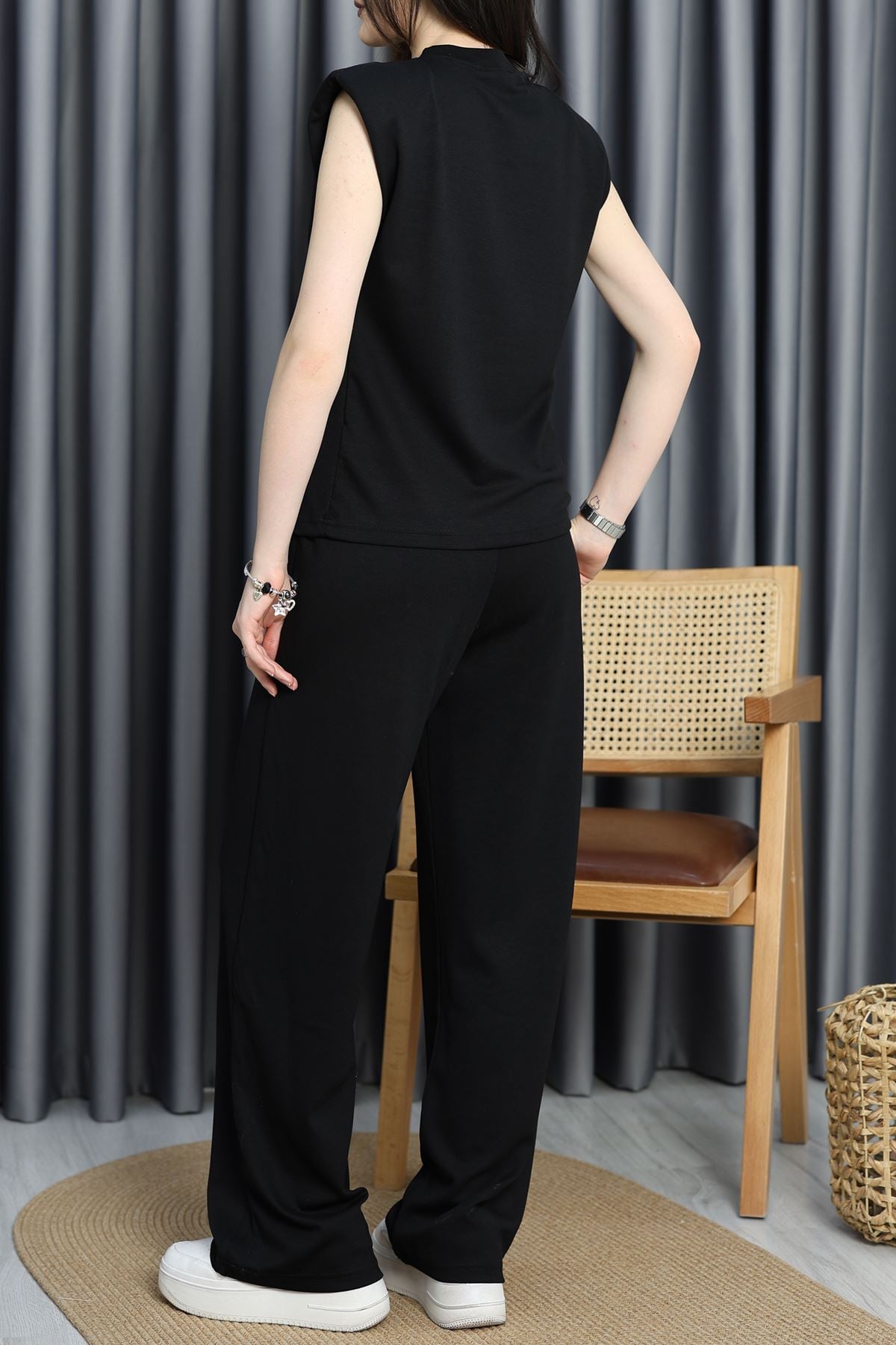 Vatkalı Modal Eşofman Takım Siyah - 70345.1254.