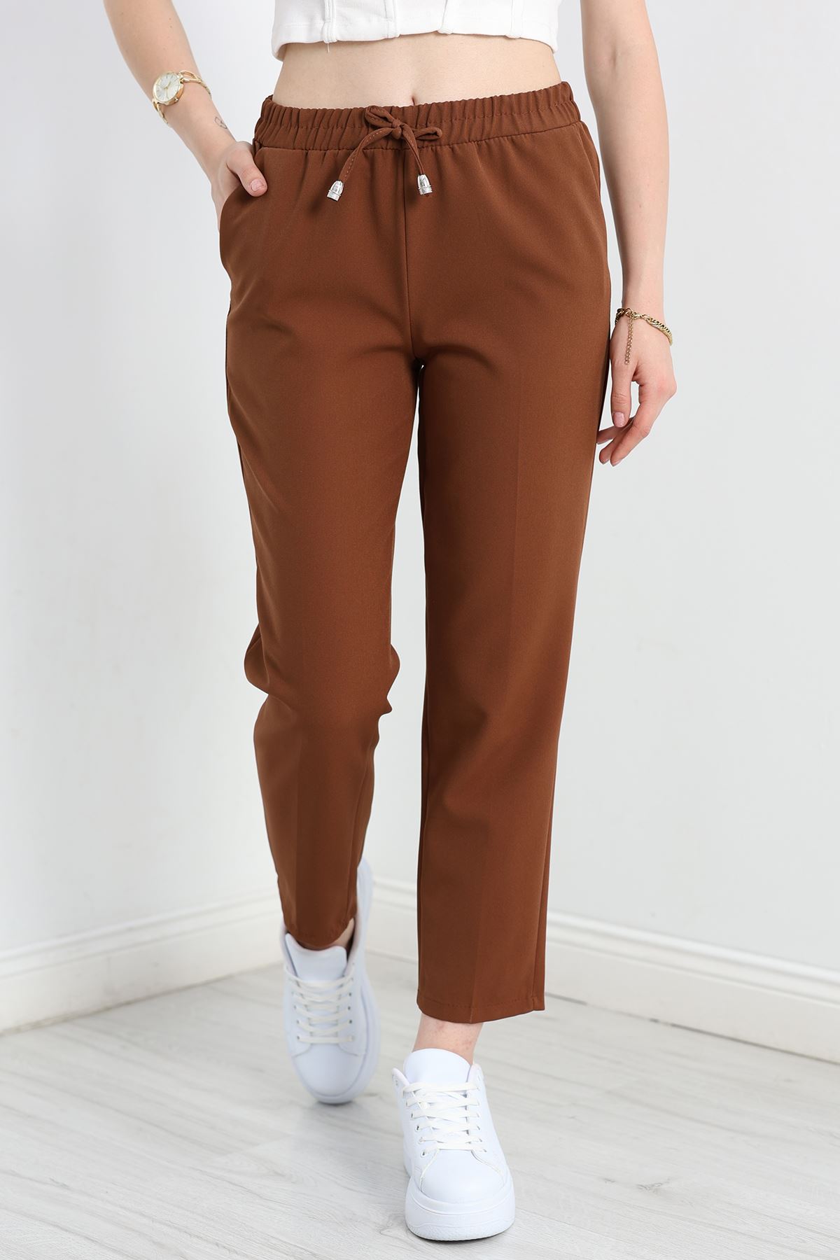 Dabıl Bağcıklı Pantolon Kahve - 20138.1884.