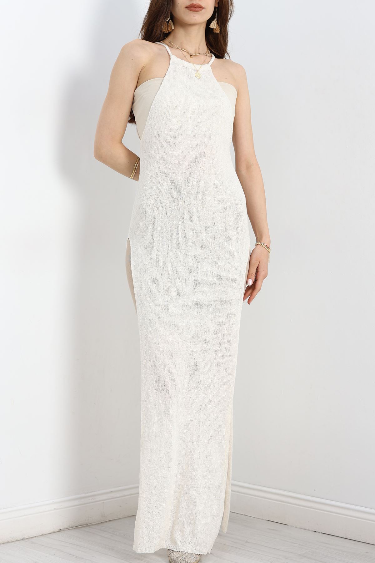 Çift Yırtmaçlı Dokulu Maxi Pareo Taş - 41431.1966.