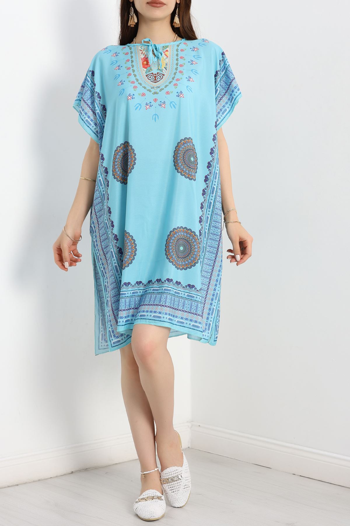 Desenli Pareo Turkuaz - 70302.1736.