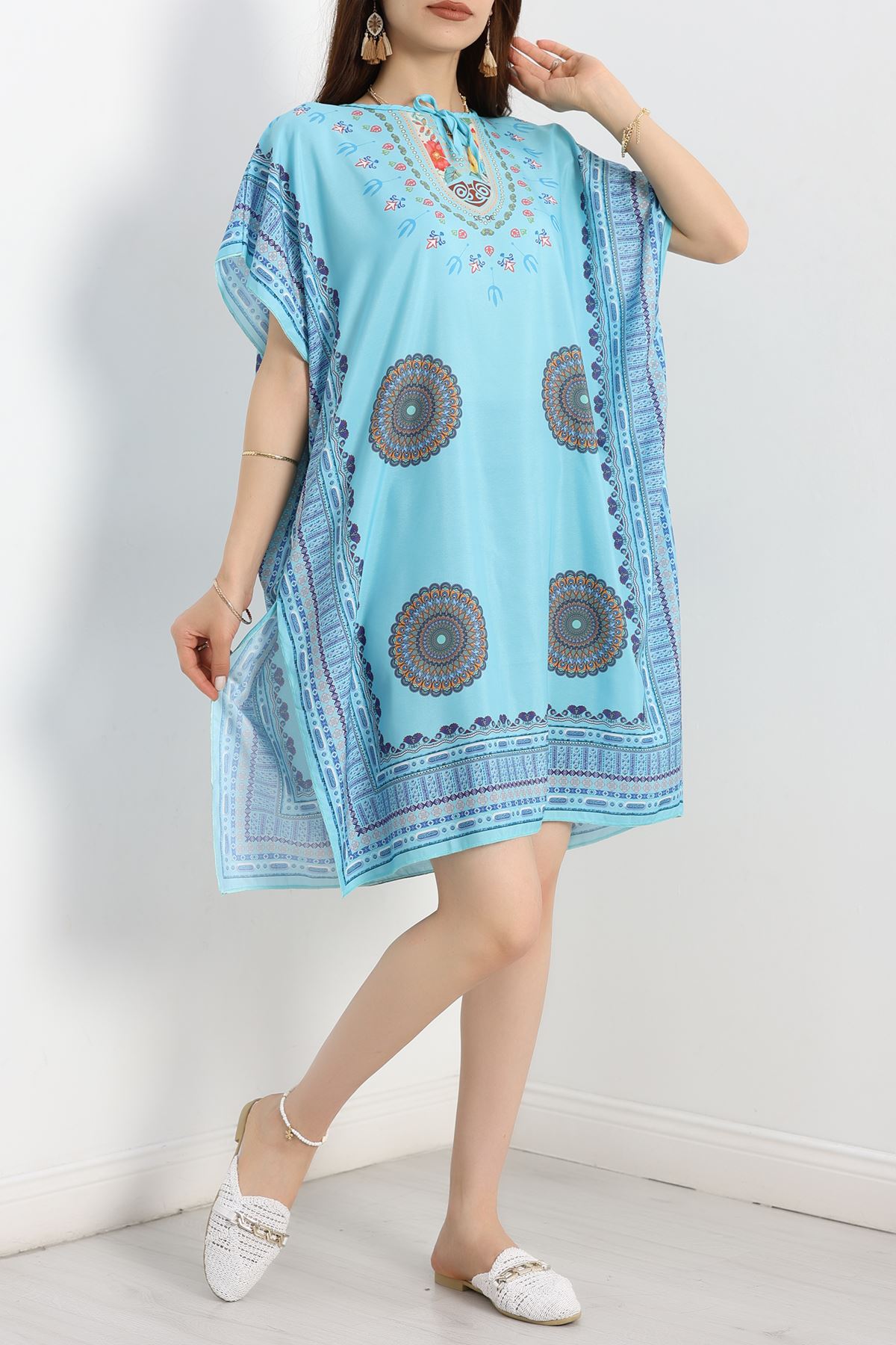 Desenli Pareo Turkuaz - 70302.1736.