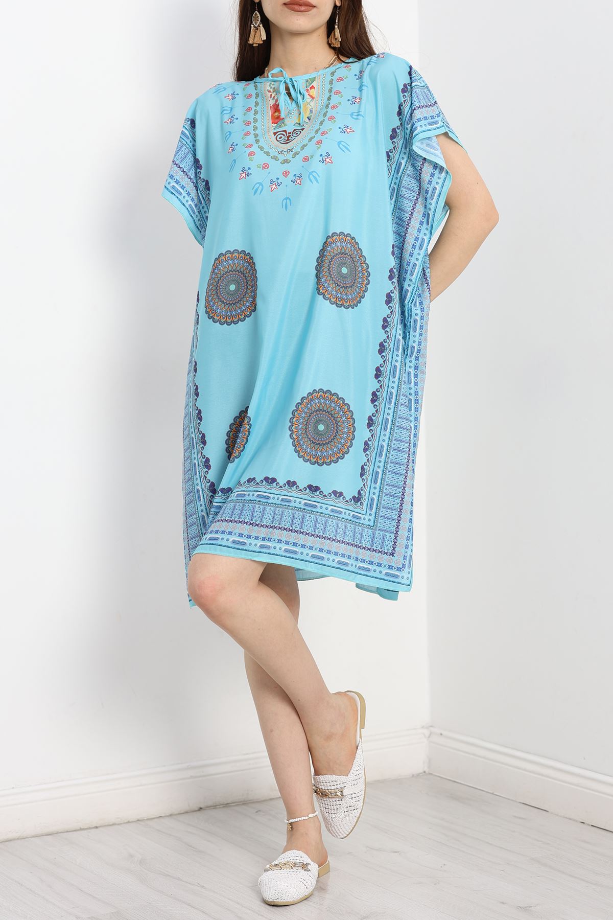 Desenli Pareo Turkuaz - 70302.1736.