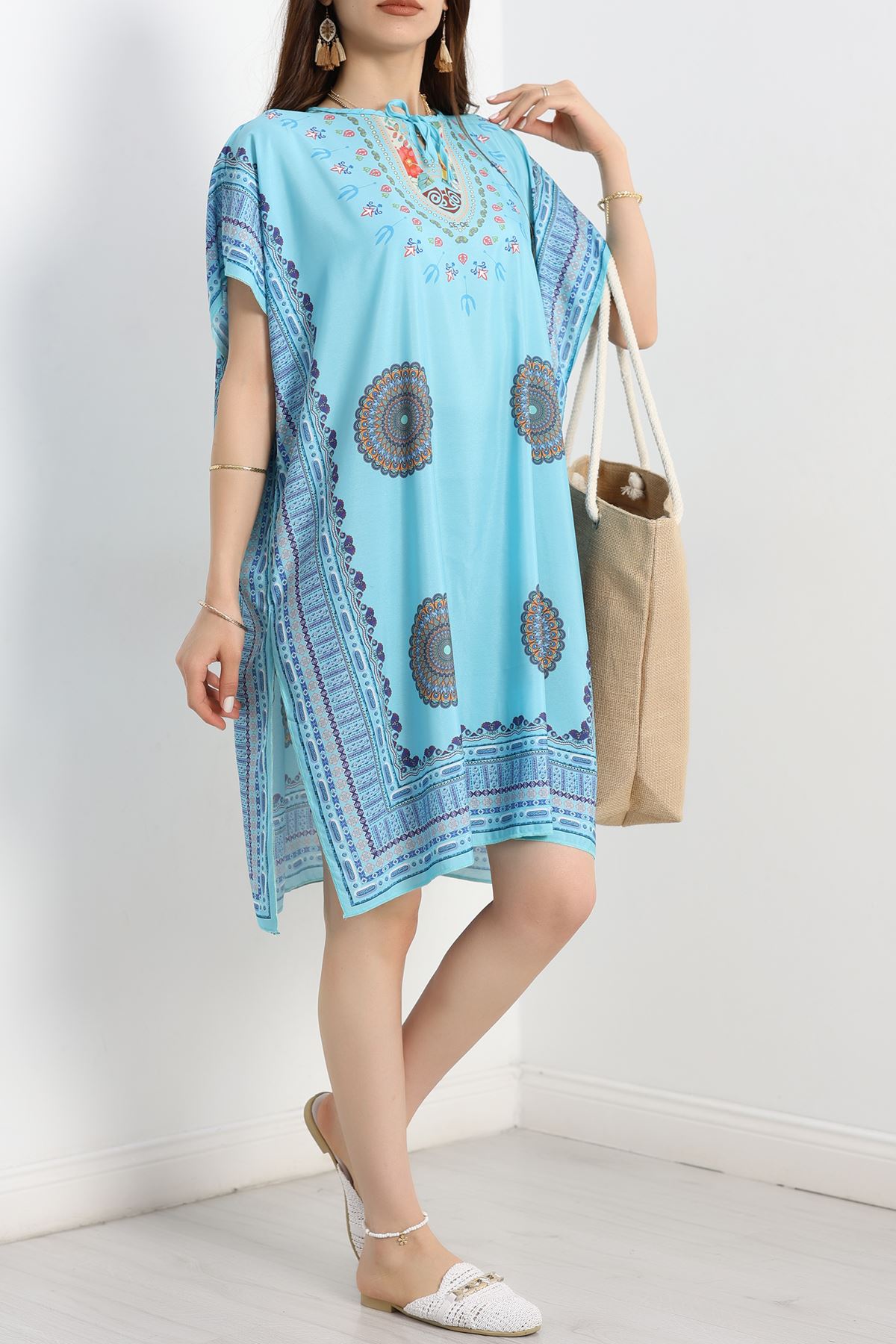 Desenli Pareo Turkuaz - 70302.1736.