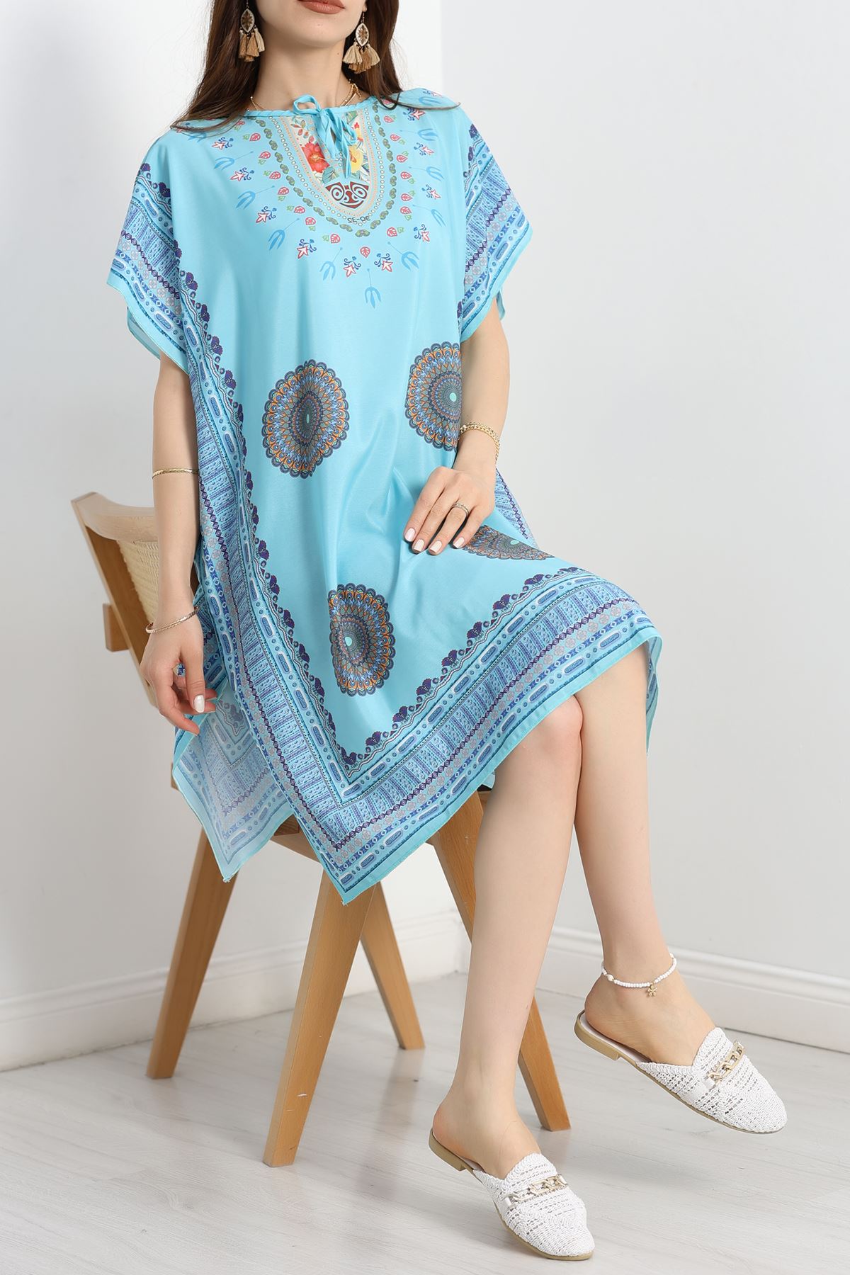 Desenli Pareo Turkuaz - 70302.1736.