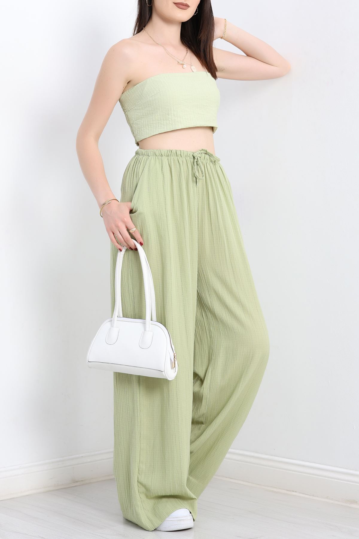 Arkası Gipeli Straplez Bluz Açıkhaki - 80047.0444.