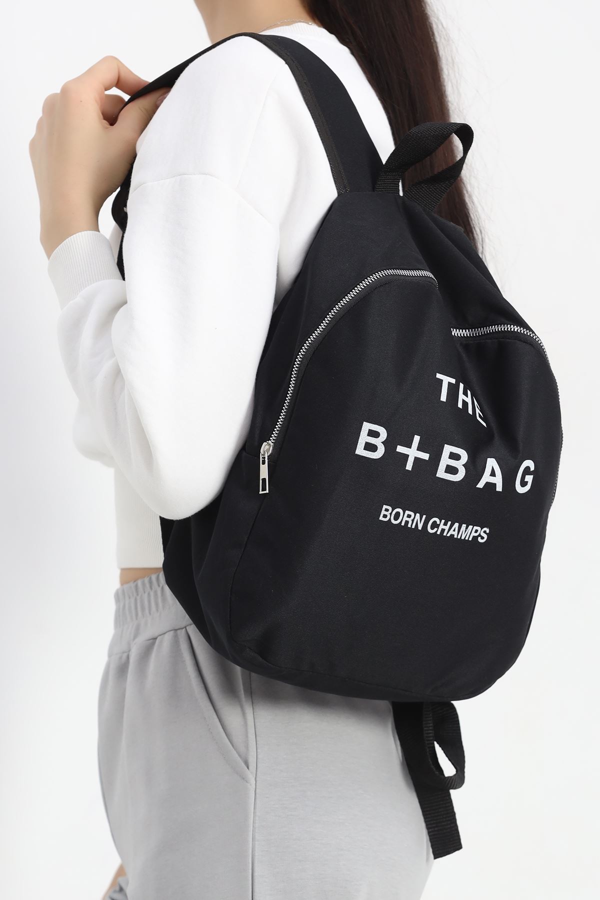 Baskılı Sırt Çantası Siyah - 11442.1624.