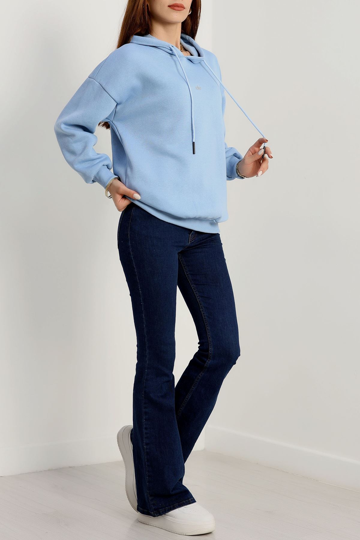 3 İplik Kapşonlu Baskılı Sweat Bebemavi - 42232.1878.