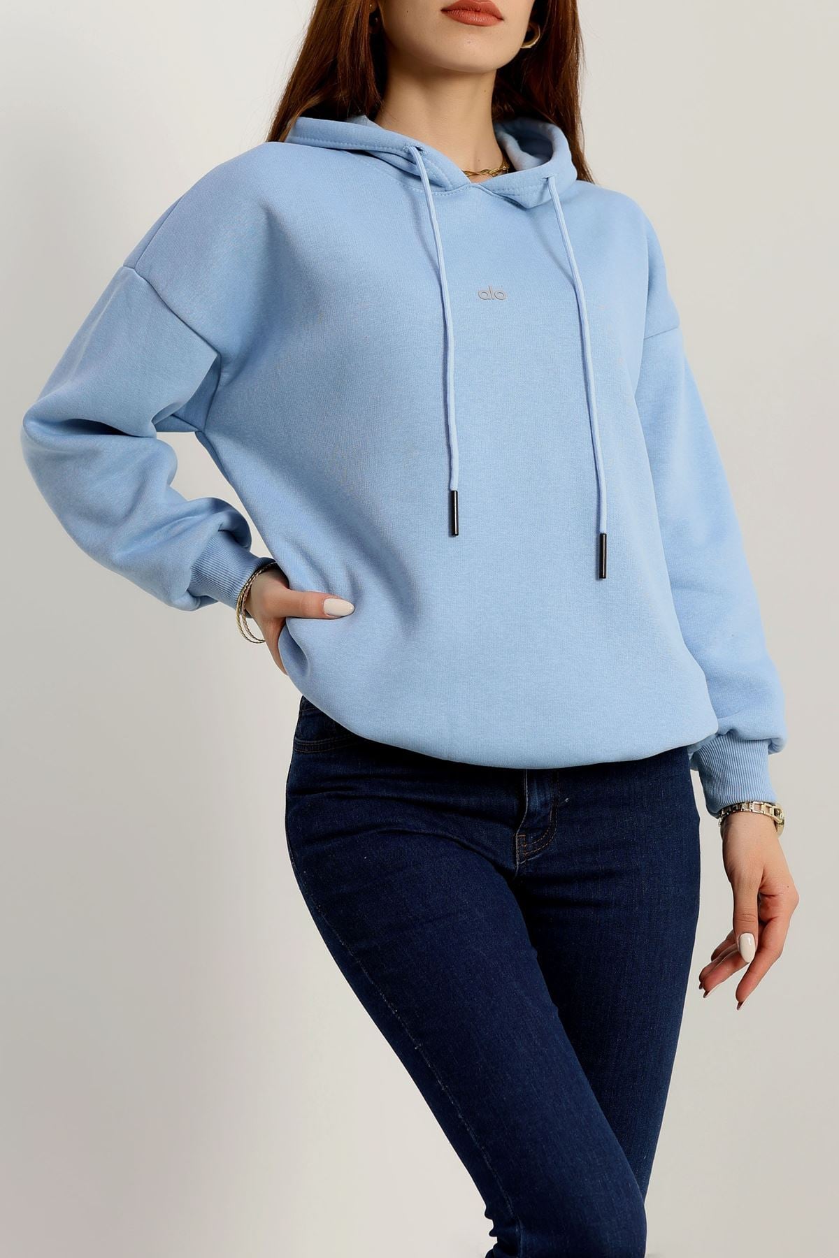 3 İplik Kapşonlu Baskılı Sweat Bebemavi - 42232.1878.