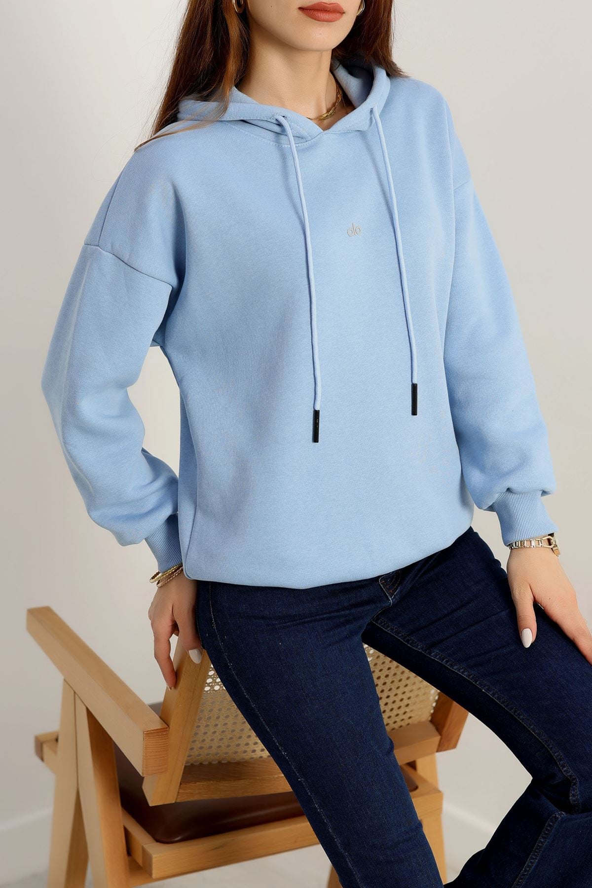 3 İplik Kapşonlu Baskılı Sweat Bebemavi - 42232.1878.