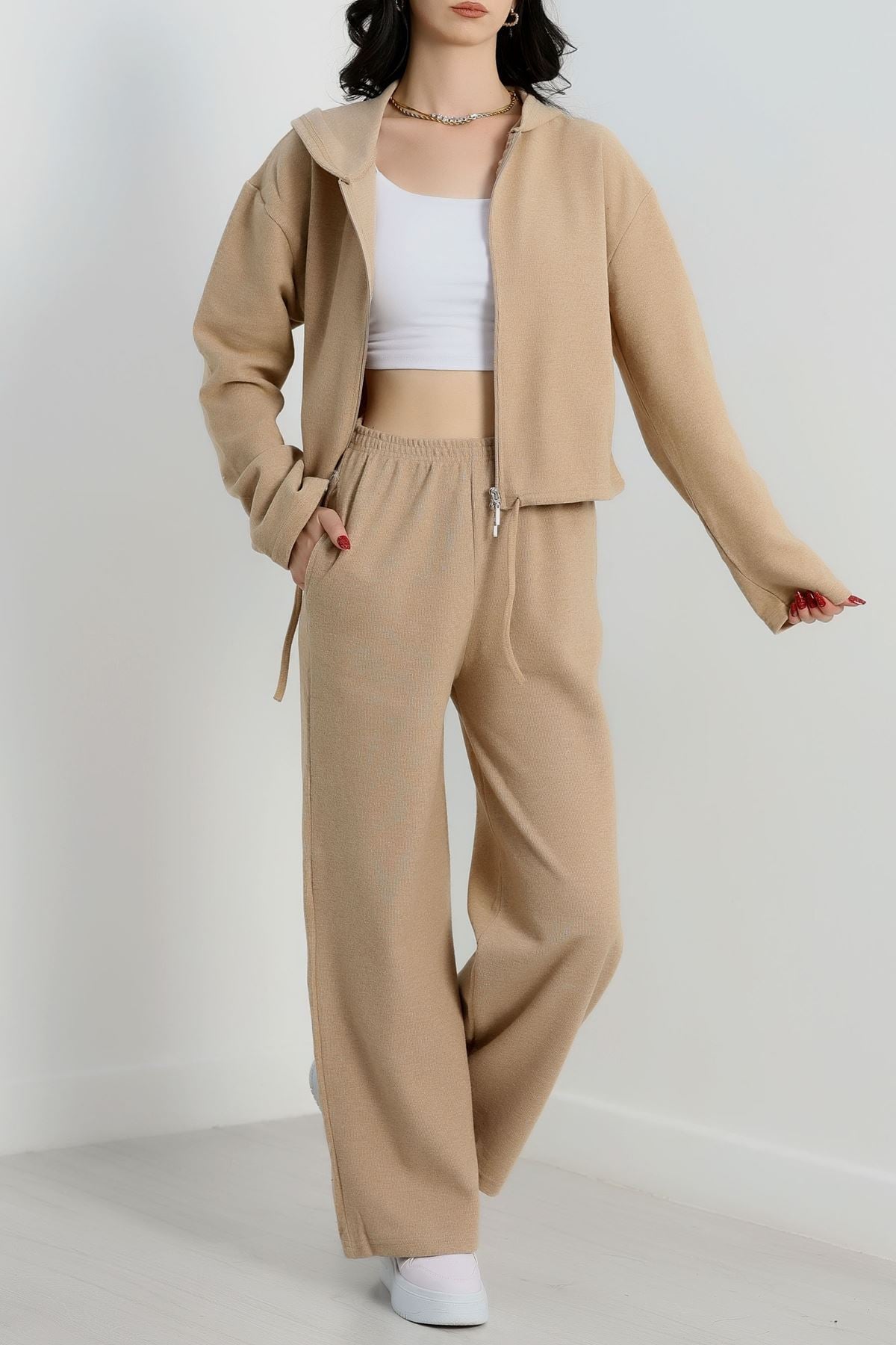 Selanik Kumaş İkili Takım Bej - 31342.1872.