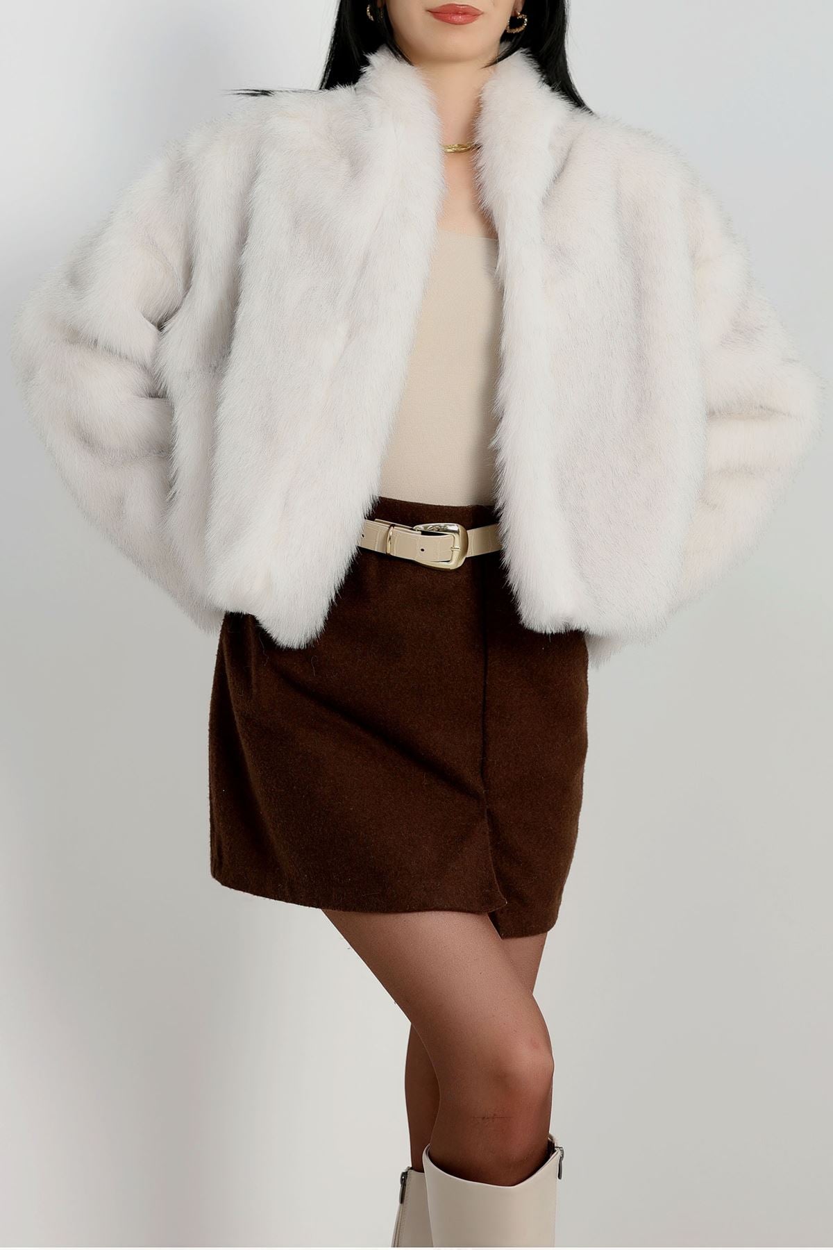 Kürklü Mont Ekru - 1124.1247.