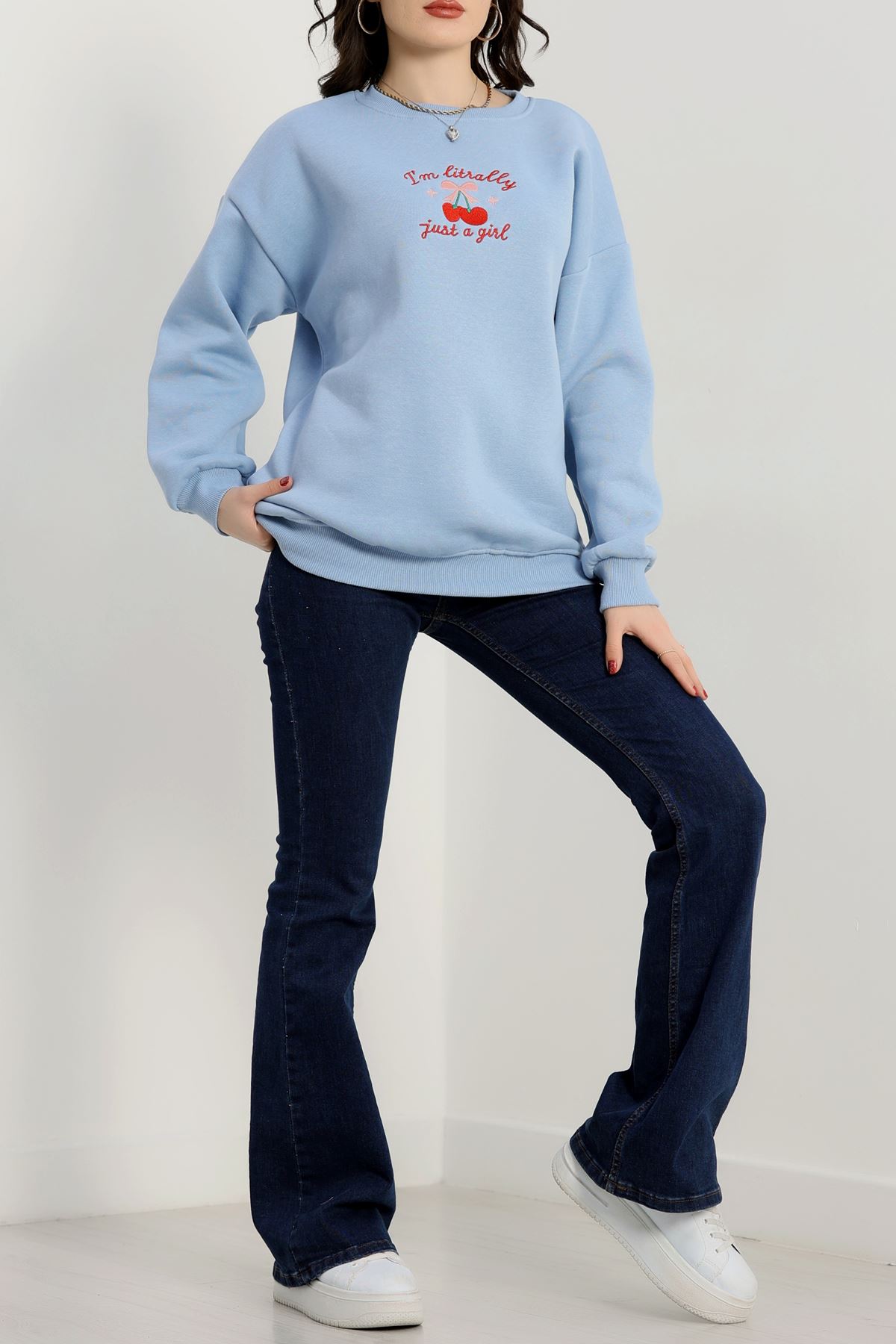 3 İplik Bisiklet Yaka Sweat Bebemavi - 42234.1878.