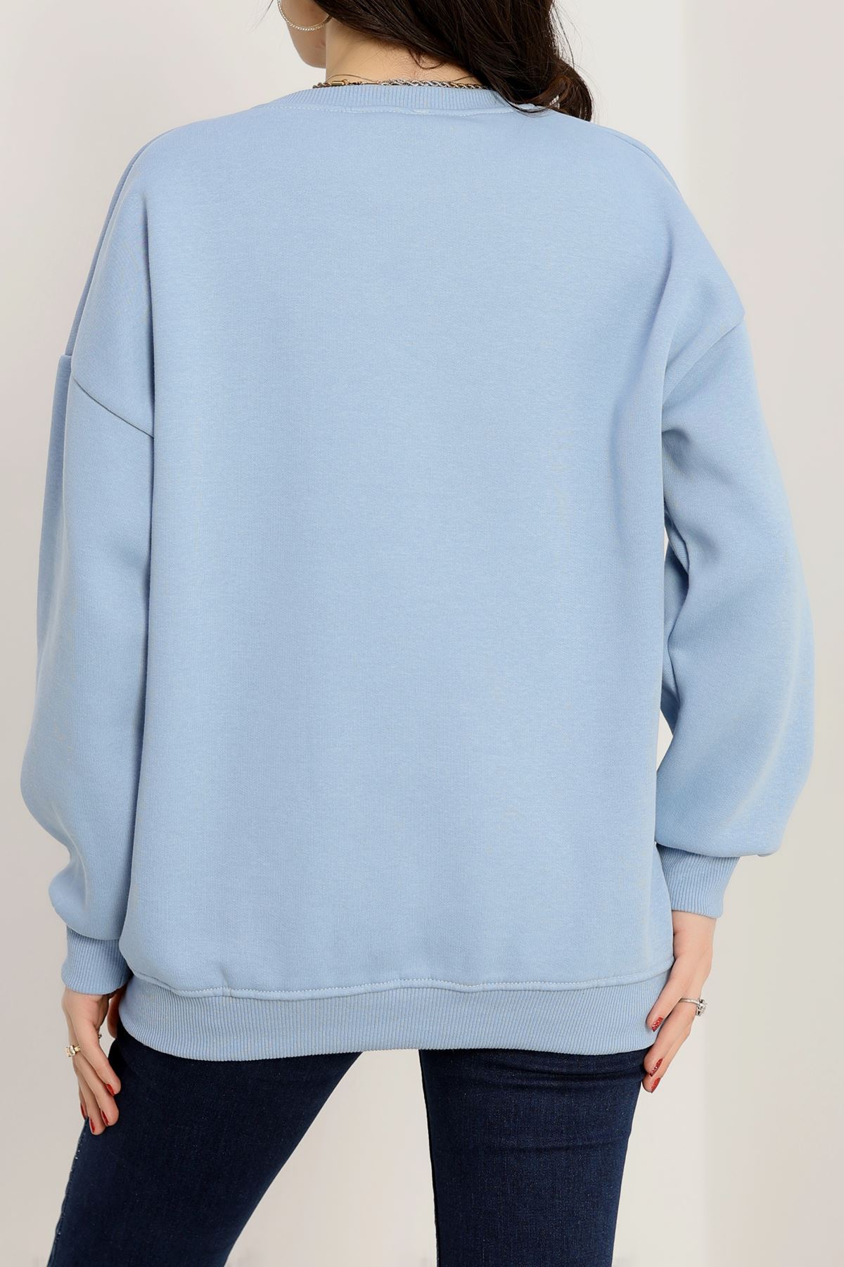 3 İplik Bisiklet Yaka Sweat Bebemavi - 42234.1878.