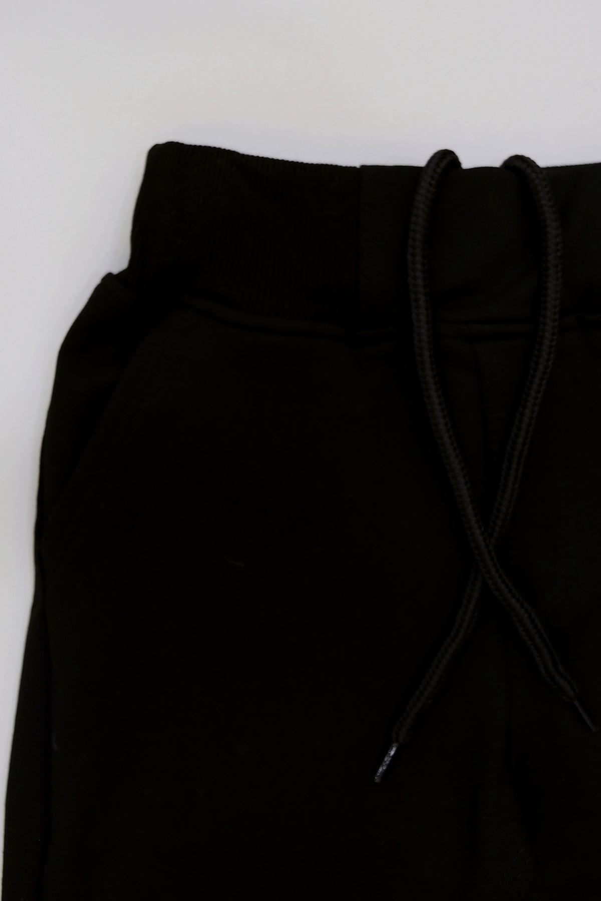 6-10 Yaş 2 İplik Kompakt Eşofman Altı Siyah - 90226.2032.