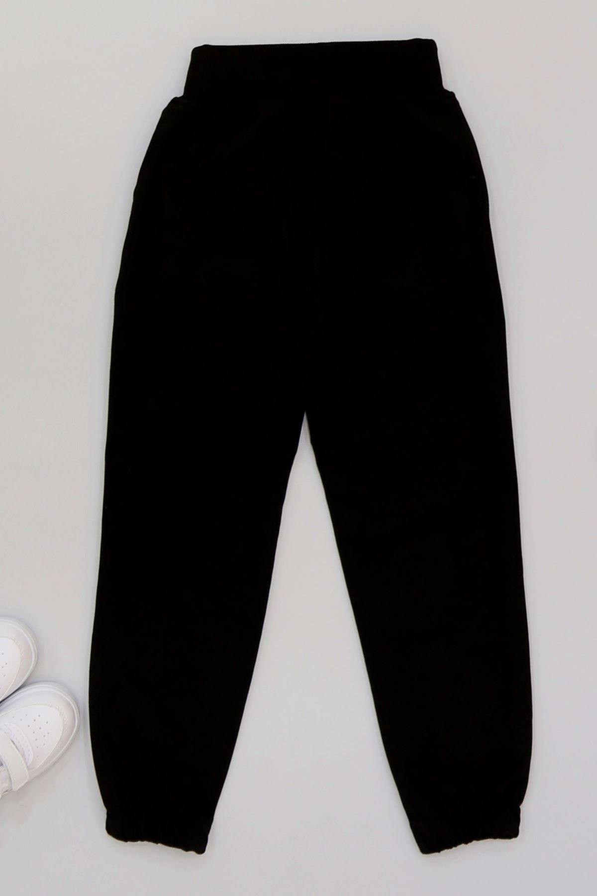 6-10 Yaş 2 İplik Kompakt Eşofman Altı Siyah - 90226.2032.