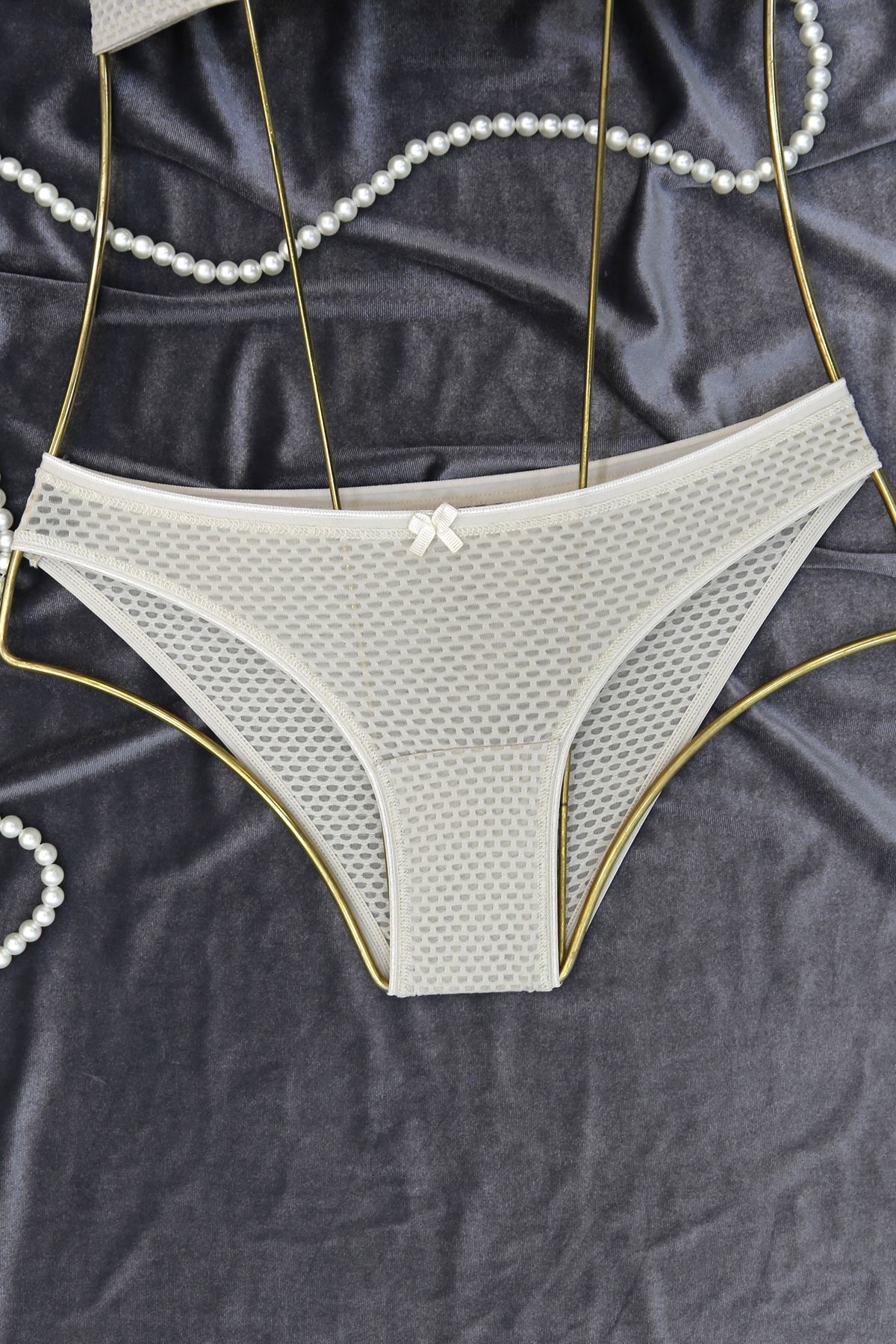 Sütyen Takım Küçük Baklava Desen Dolgulu Taş - 2551.1783.