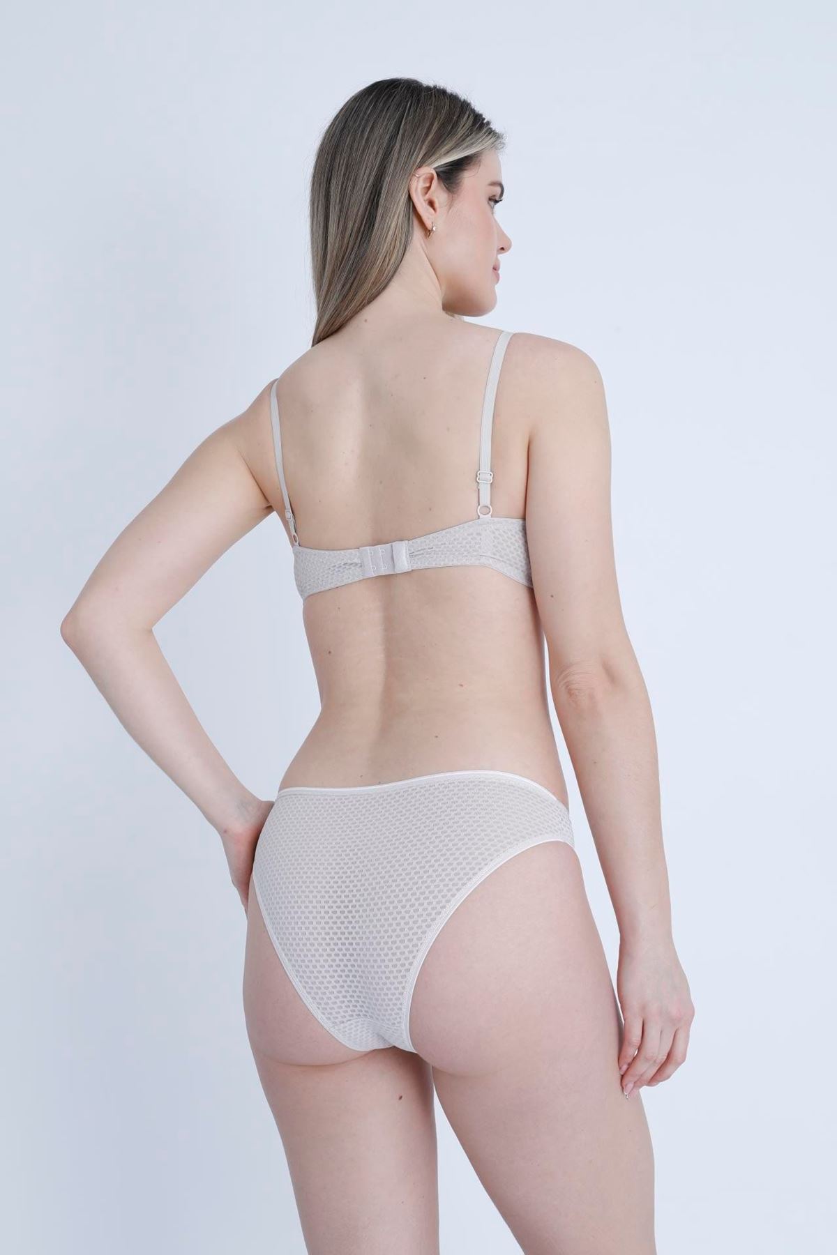 Sütyen Takım Küçük Baklava Desen Dolgulu Taş - 2551.1783.