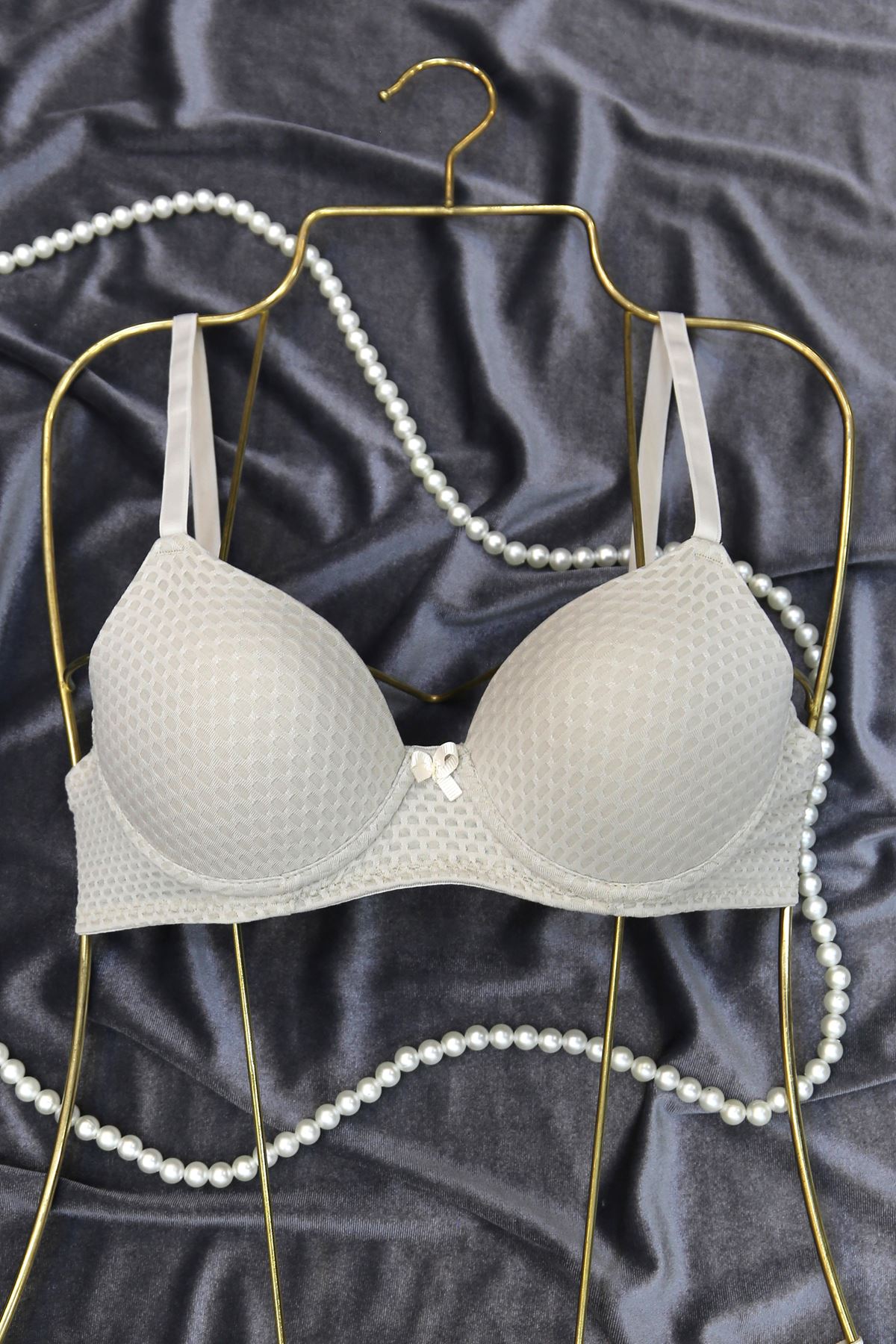 Sütyen Takım Küçük Baklava Desen Dolgulu Taş - 2551.1783.