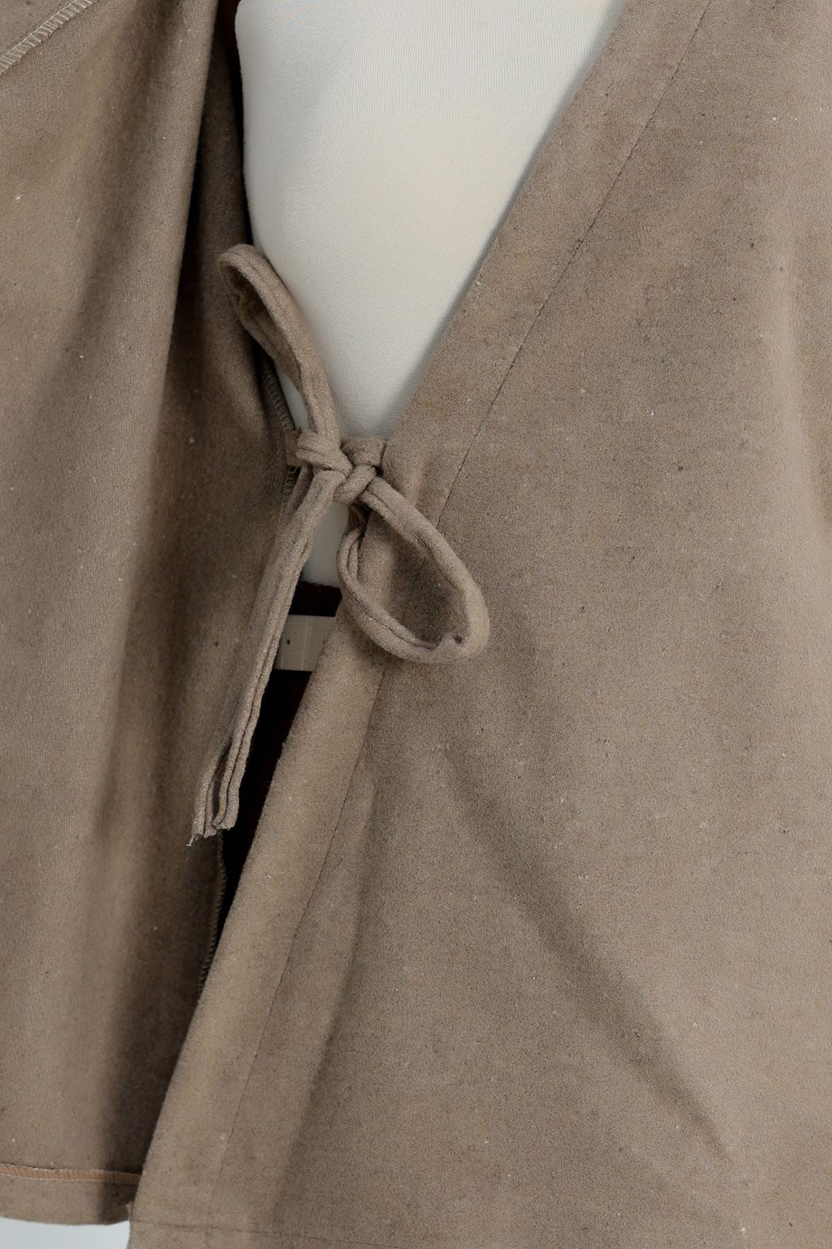 Bağlamalı Kruvaze Yaka Kaşe Ceket Vizon - 70993.1775.