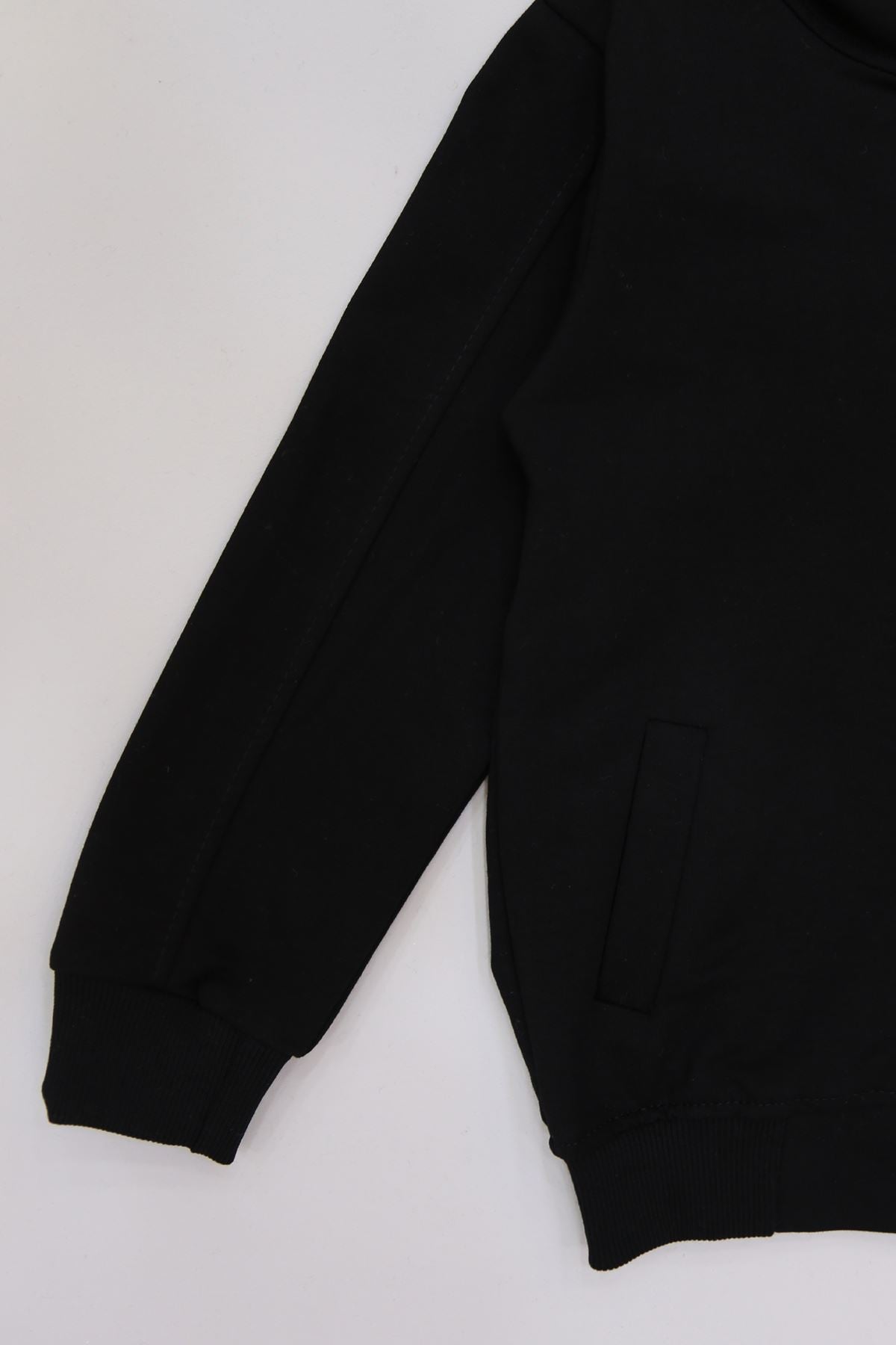 6-14 Yaş Penye Fermuarlı Kapşonlu Ceket Siyah1 - 50854.904.