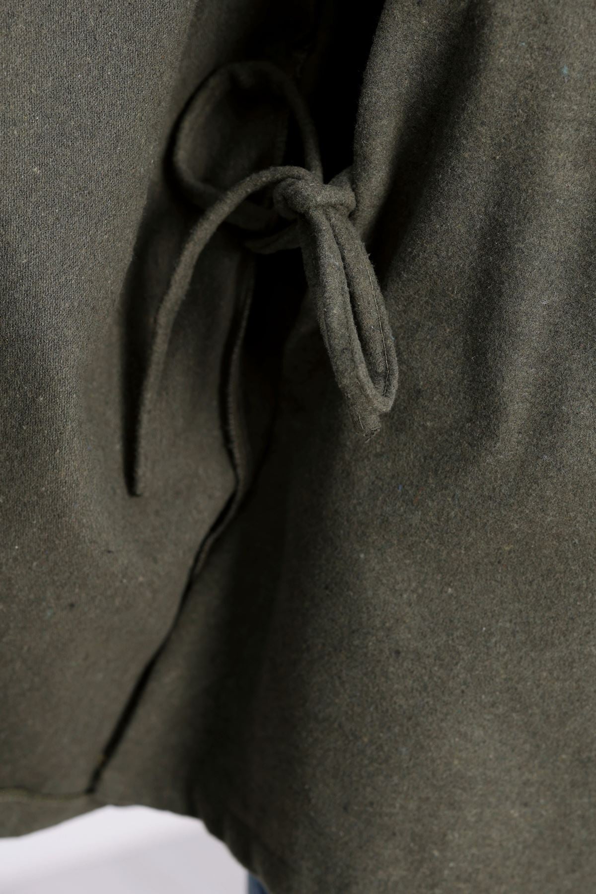 Bağlamalı Kruvaze Yaka Kaşe Ceket Haki - 70993.1775.