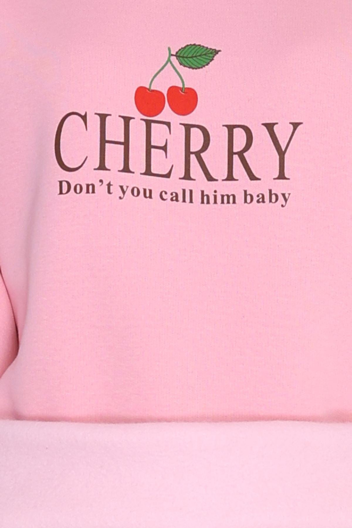 3 İplik Bisiklet Yaka Sweat Pembe - 42235.1878.