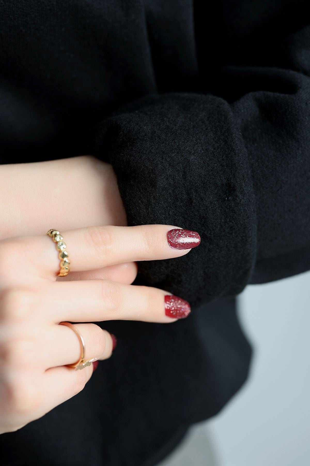 Ön Arka Baskılı Şardonlu Sweat Siyah - 21497.200.