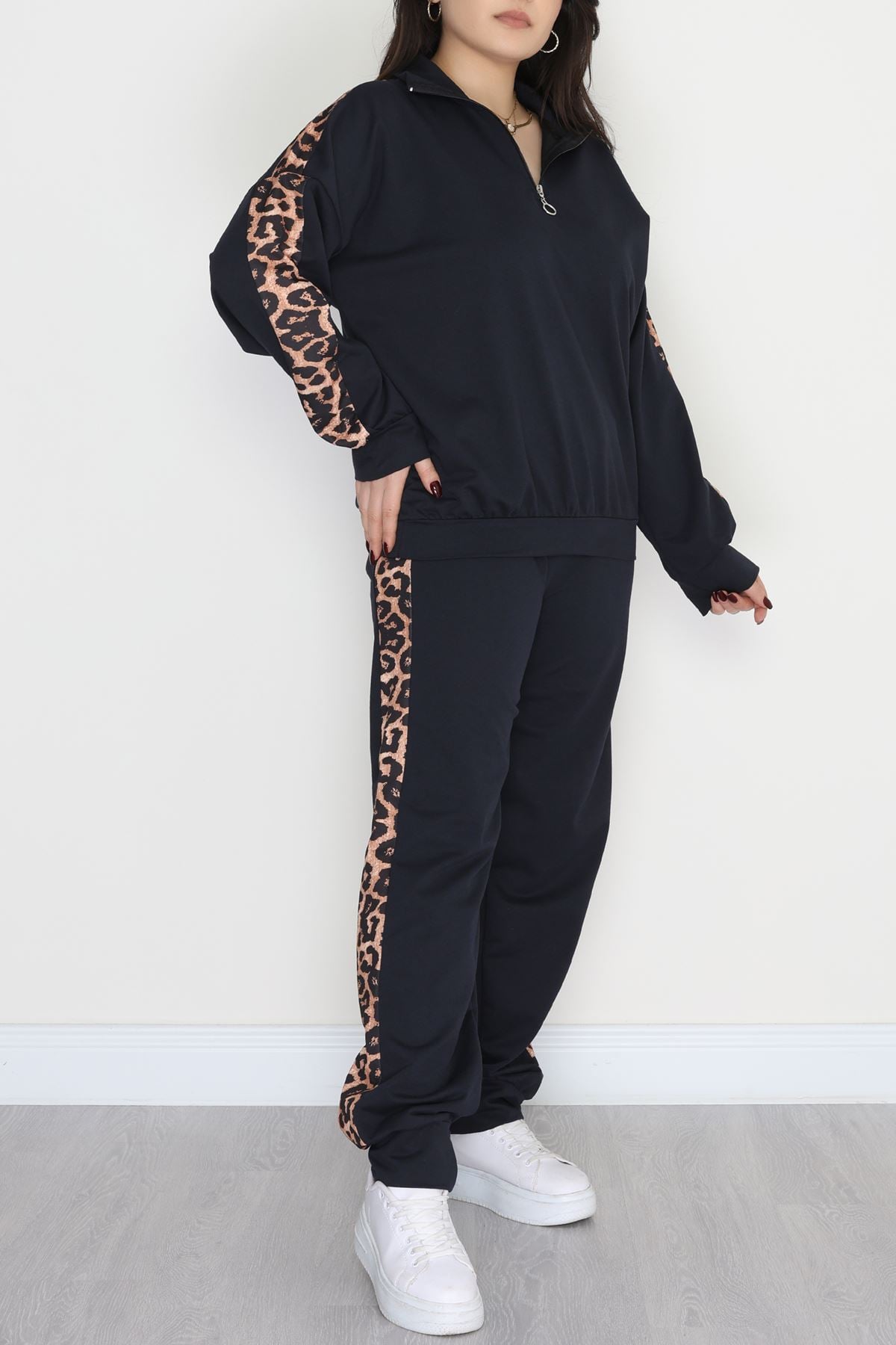 Fermuarlı 2 İplik Büyük Beden Eşofman Takımı Lacivert - 50786.1857.