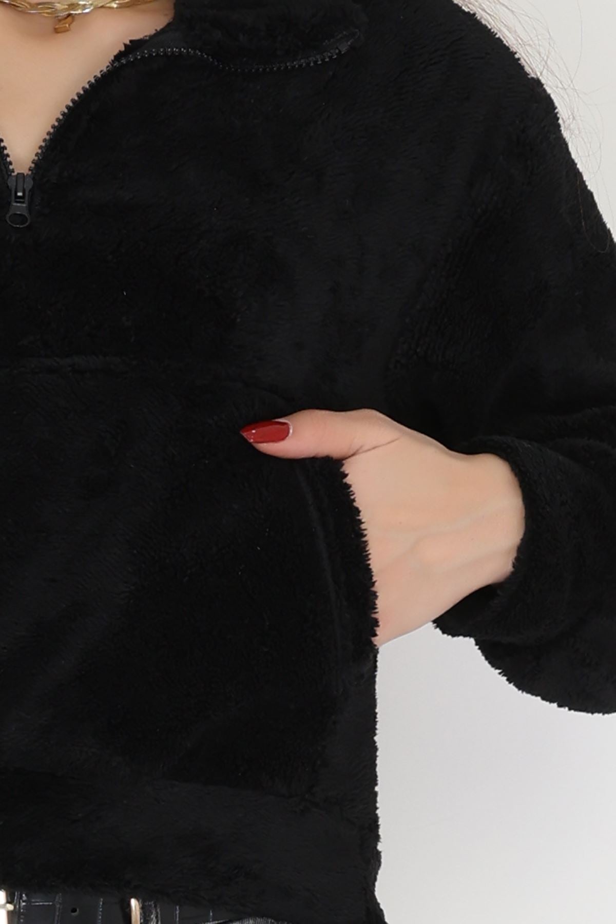 Peluş Sweat Siyah - 31256.1872.
