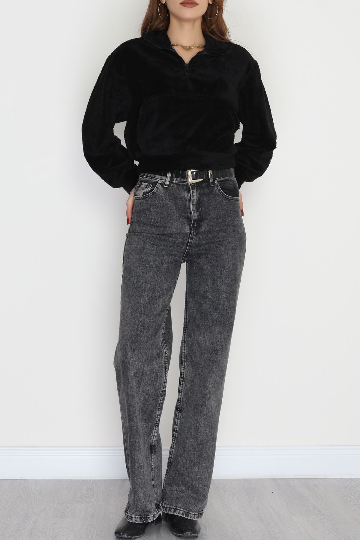 Peluş Sweat Siyah - 31256.1872.