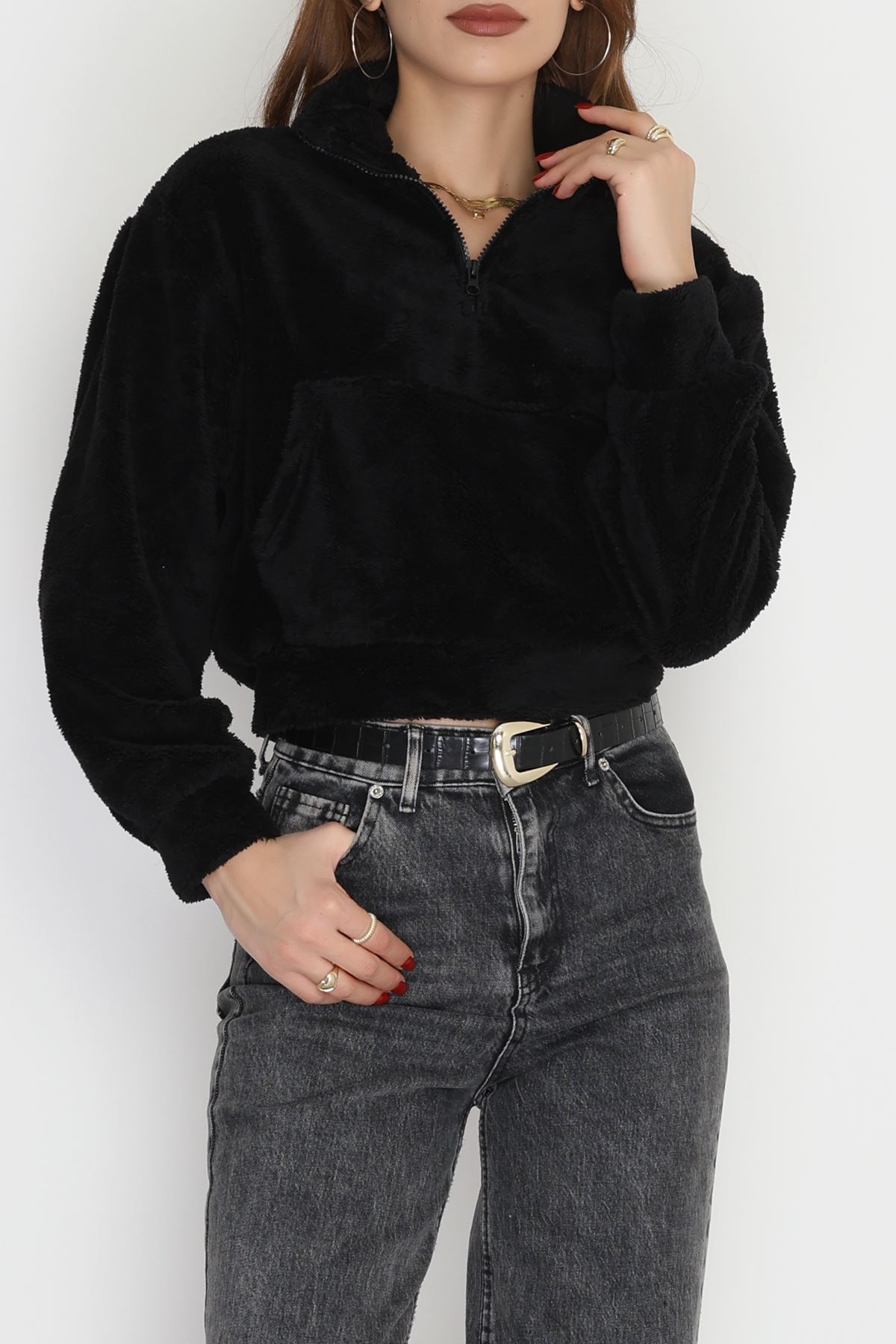 Peluş Sweat Siyah - 31256.1872.
