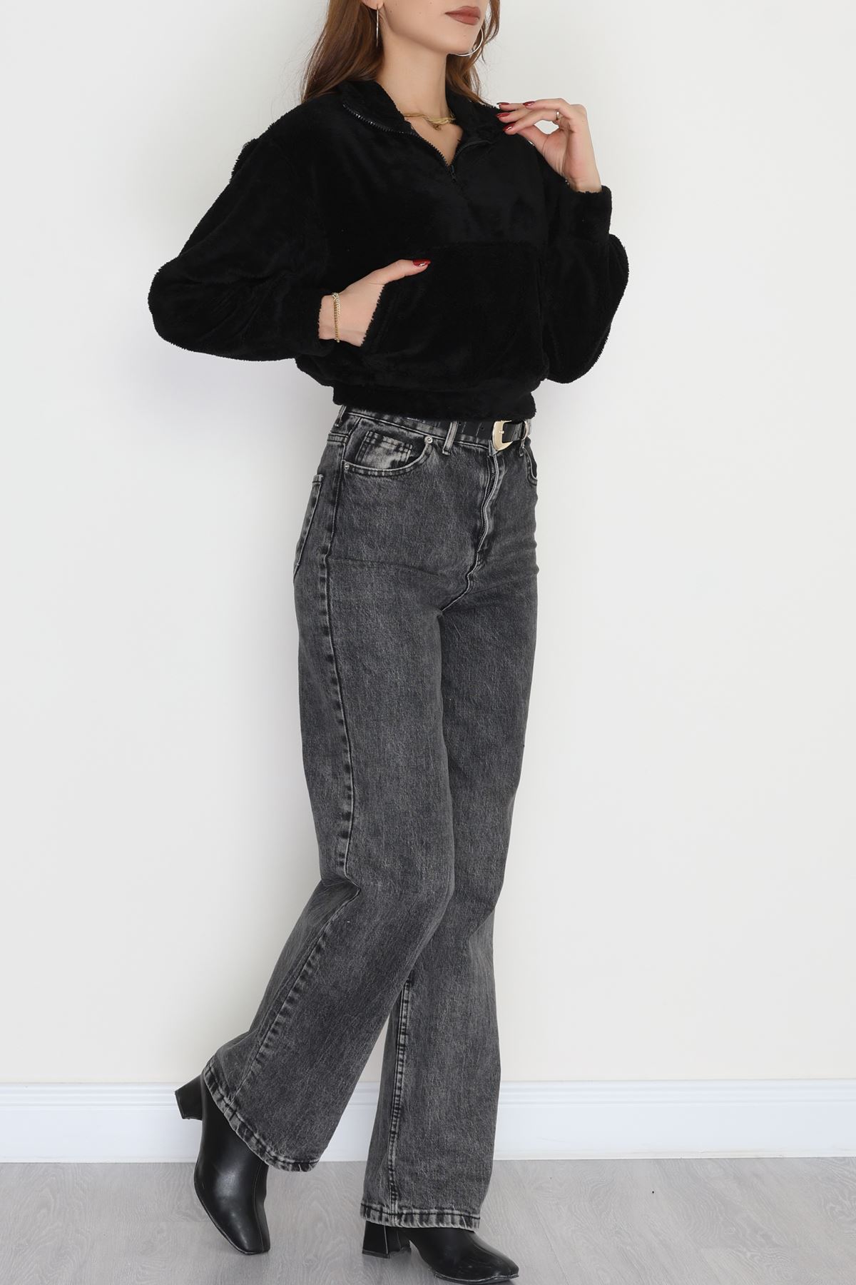 Peluş Sweat Siyah - 31256.1872.