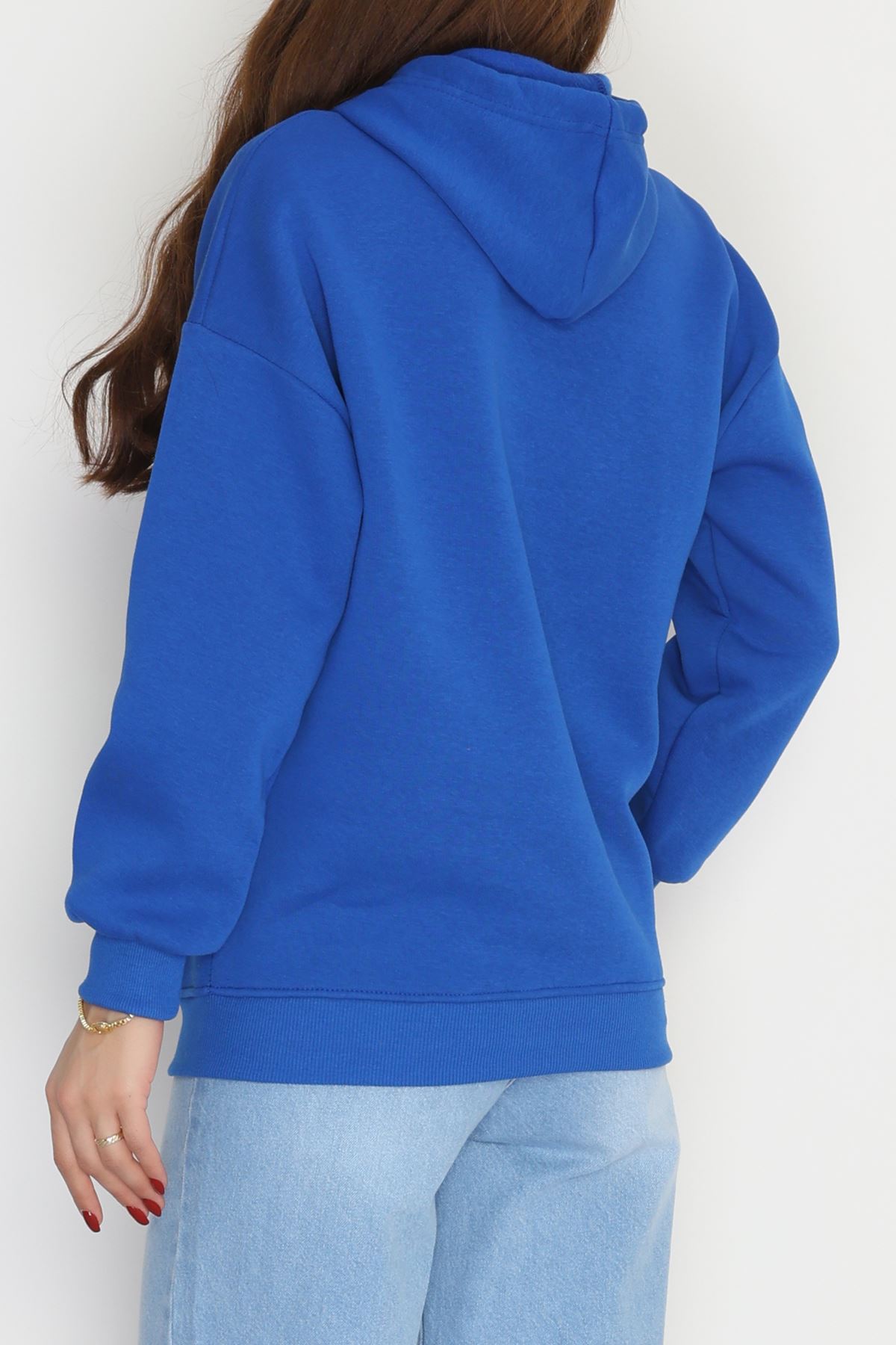 3 İplik Kapşonlu Nakışlı Sweat Saks - 42221.1878.