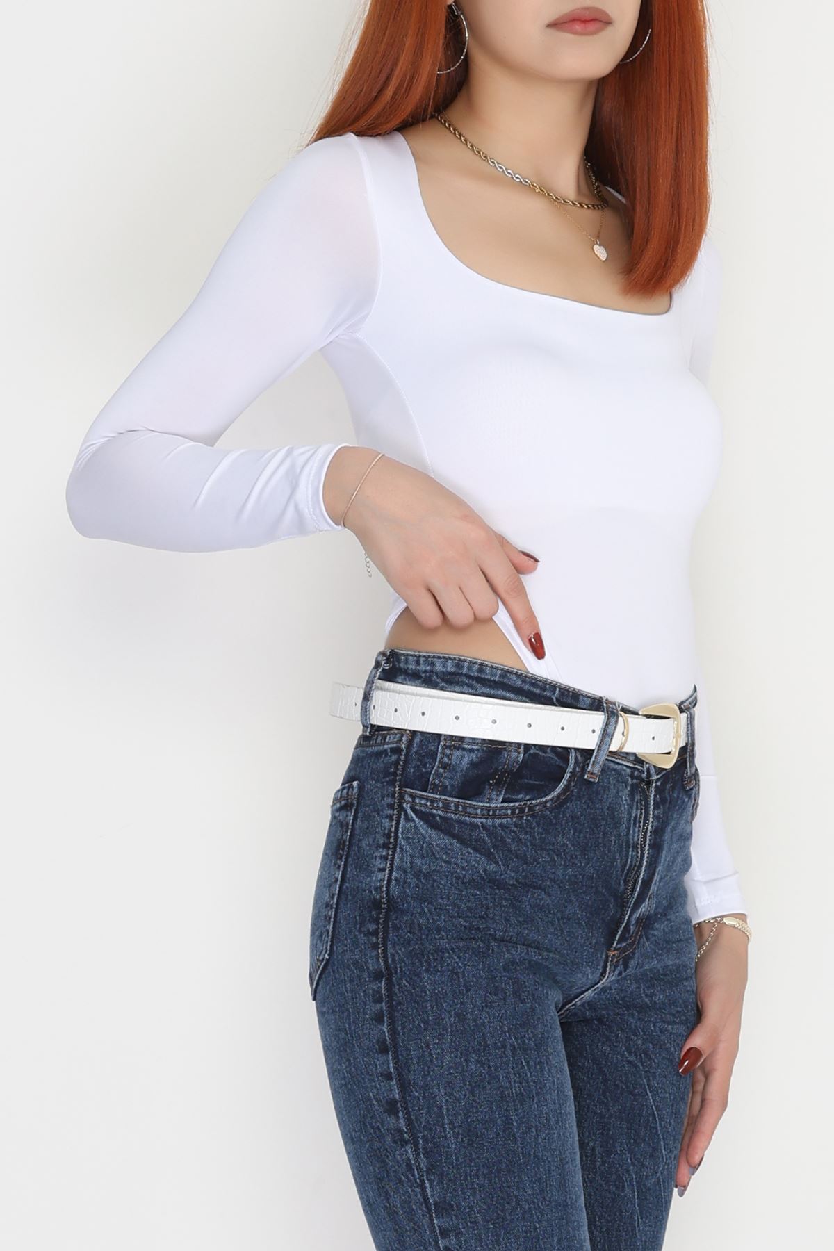 Önü Çift Kat Çıtçıtlı Body Beyaz - 21940.200.
