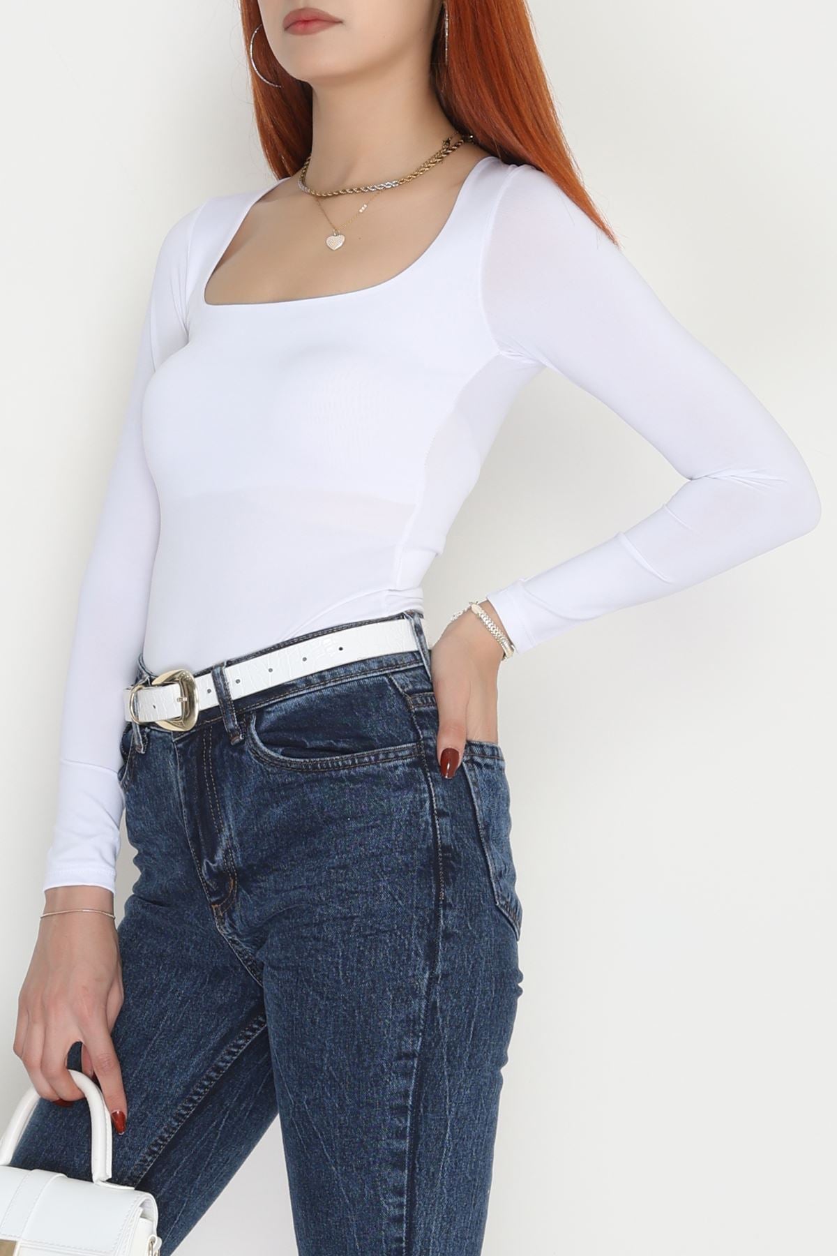 Önü Çift Kat Çıtçıtlı Body Beyaz - 21940.200.