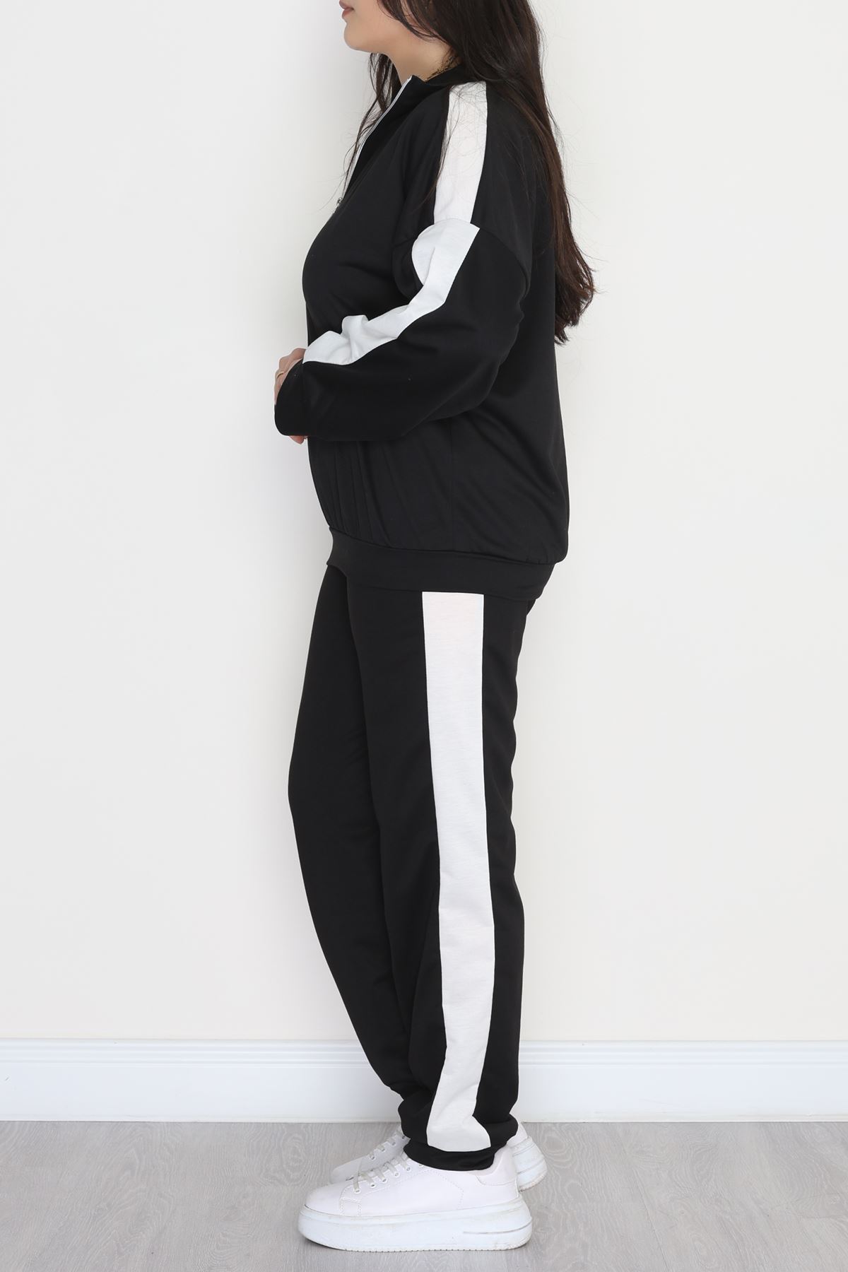 Fermuarlı 2 İplik Büyük Beden Eşofman Takımı Siyah - 50785.1857.