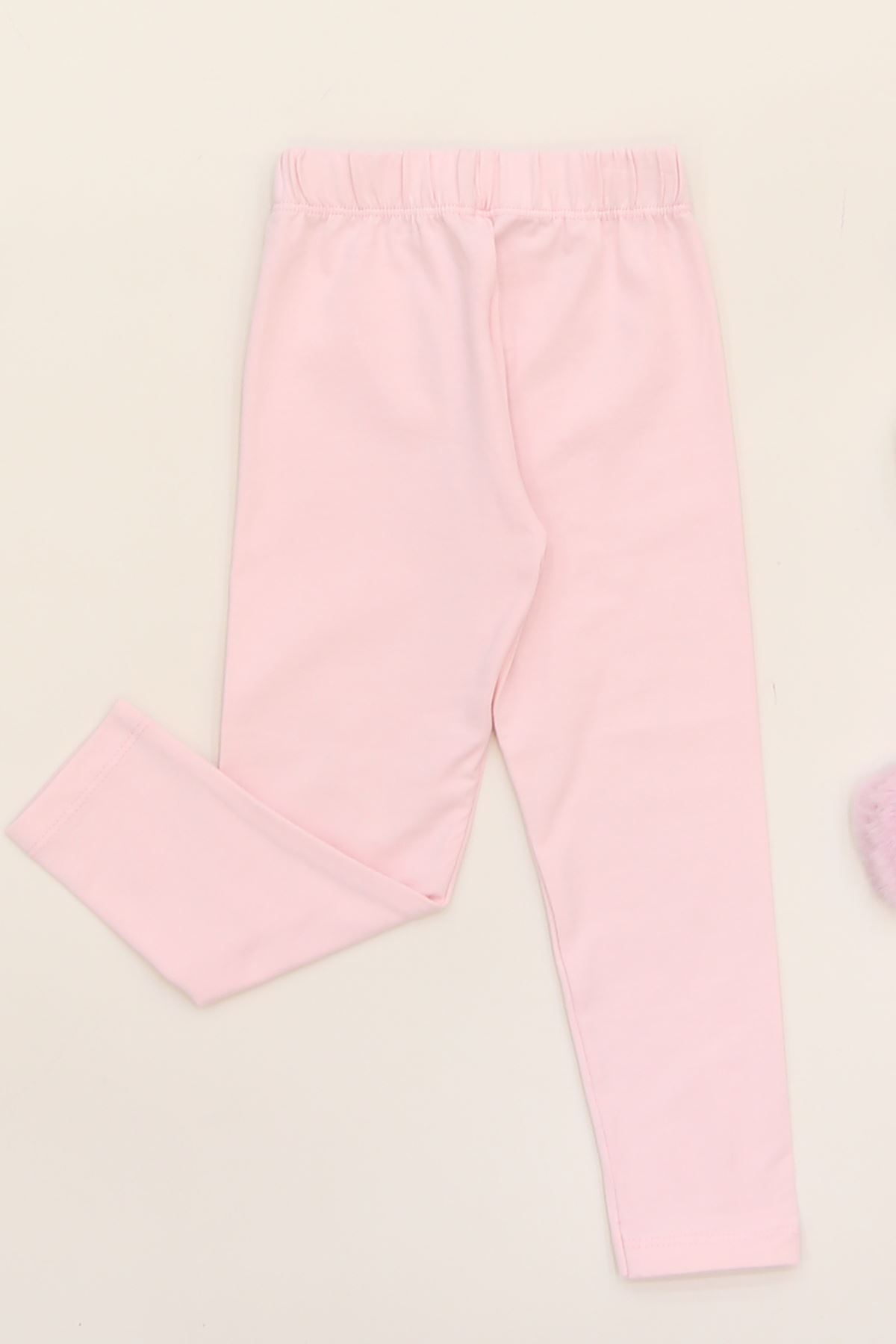 2-7 Yaş Likralı Penye Tayt Pembe - 50485.1981.