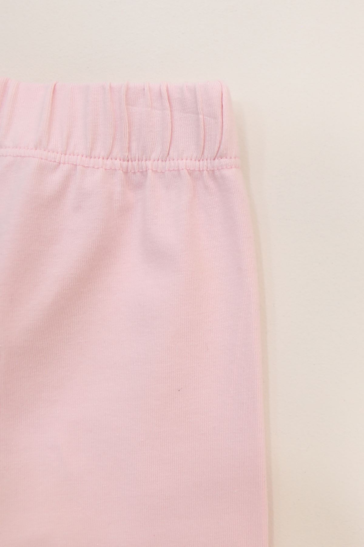 2-7 Yaş Likralı Penye Tayt Pembe - 50485.1981.