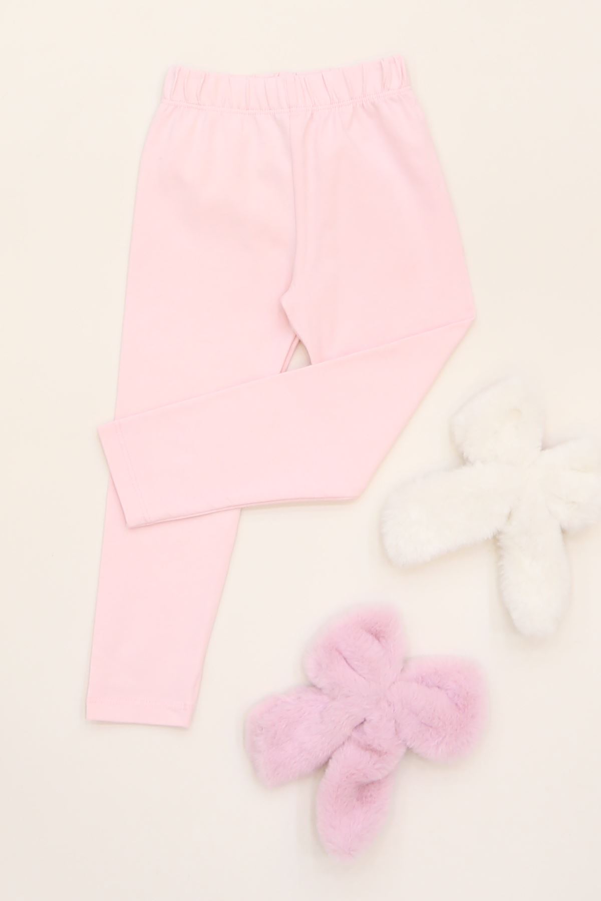 2-7 Yaş Likralı Penye Tayt Pembe - 50485.1981.