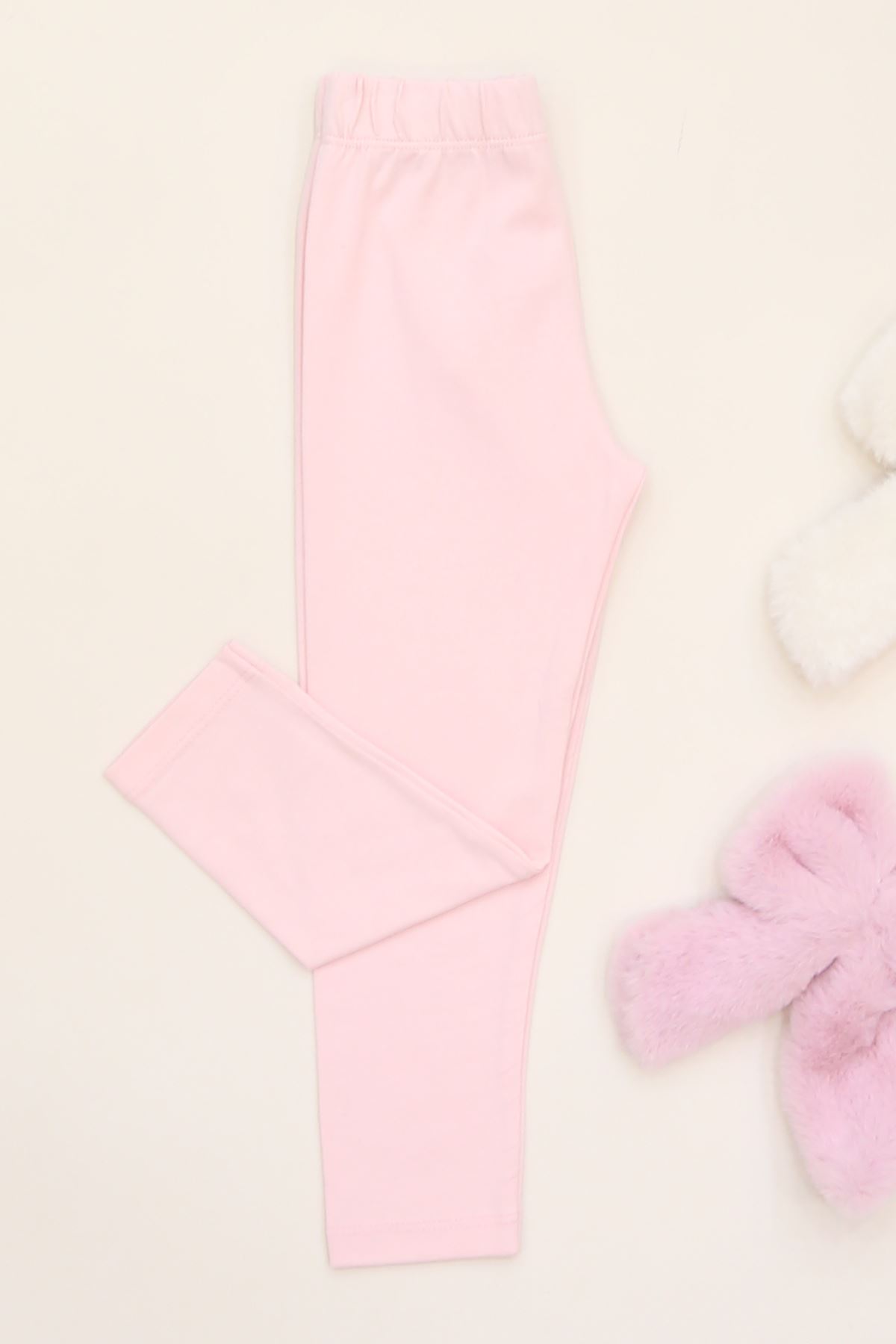 2-7 Yaş Likralı Penye Tayt Pembe - 50485.1981.