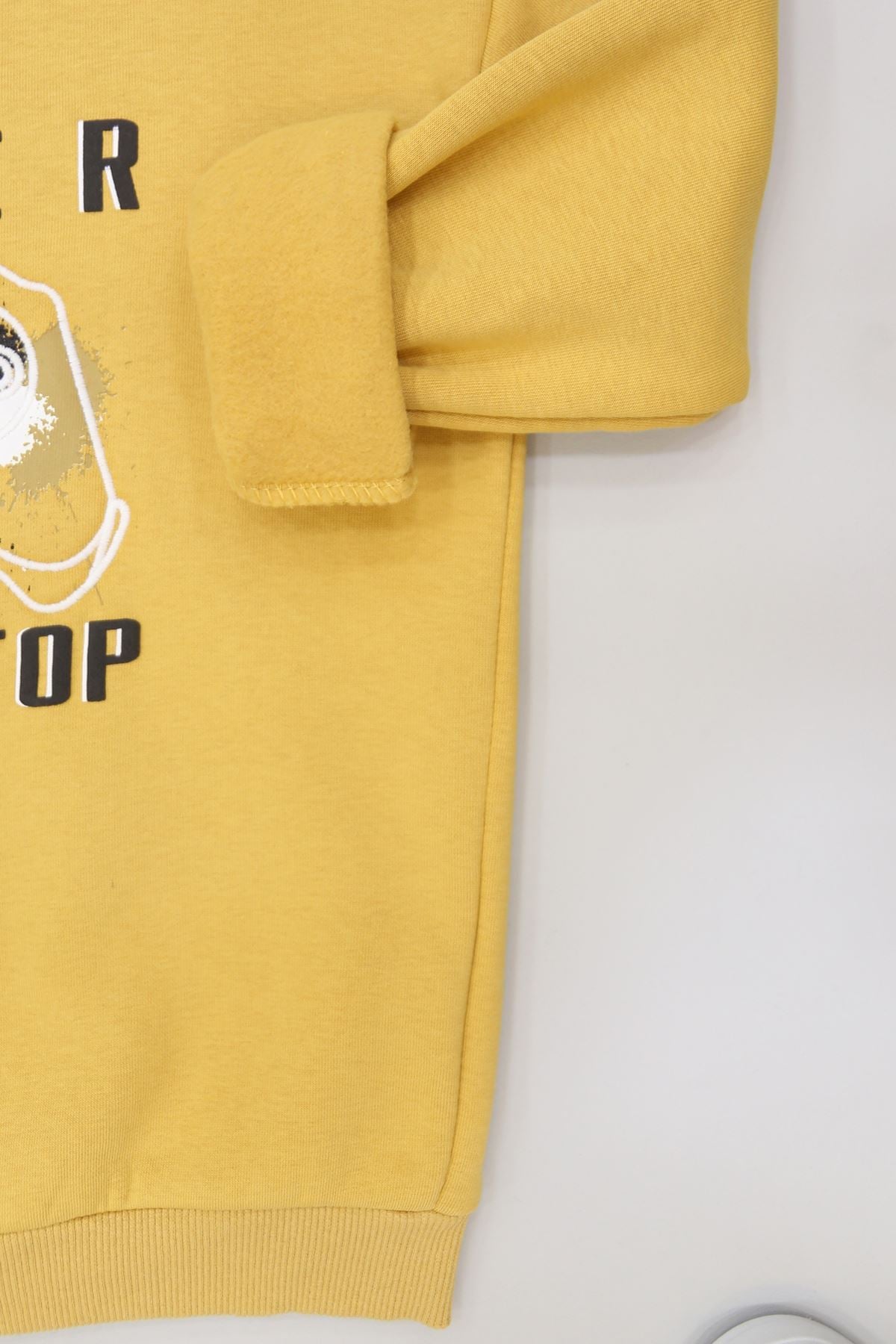 6-9 Yaş Gamer Baskılı 3 İp Şardonlu Sweatshirt Hardal - 2264219.1576.