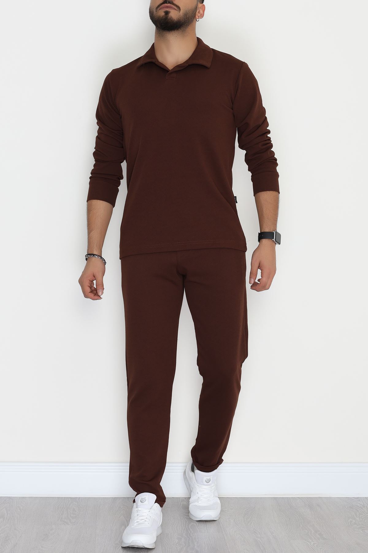 Zra Krep Polo Yaka Erkek Takım Kahve - 42187.1937.