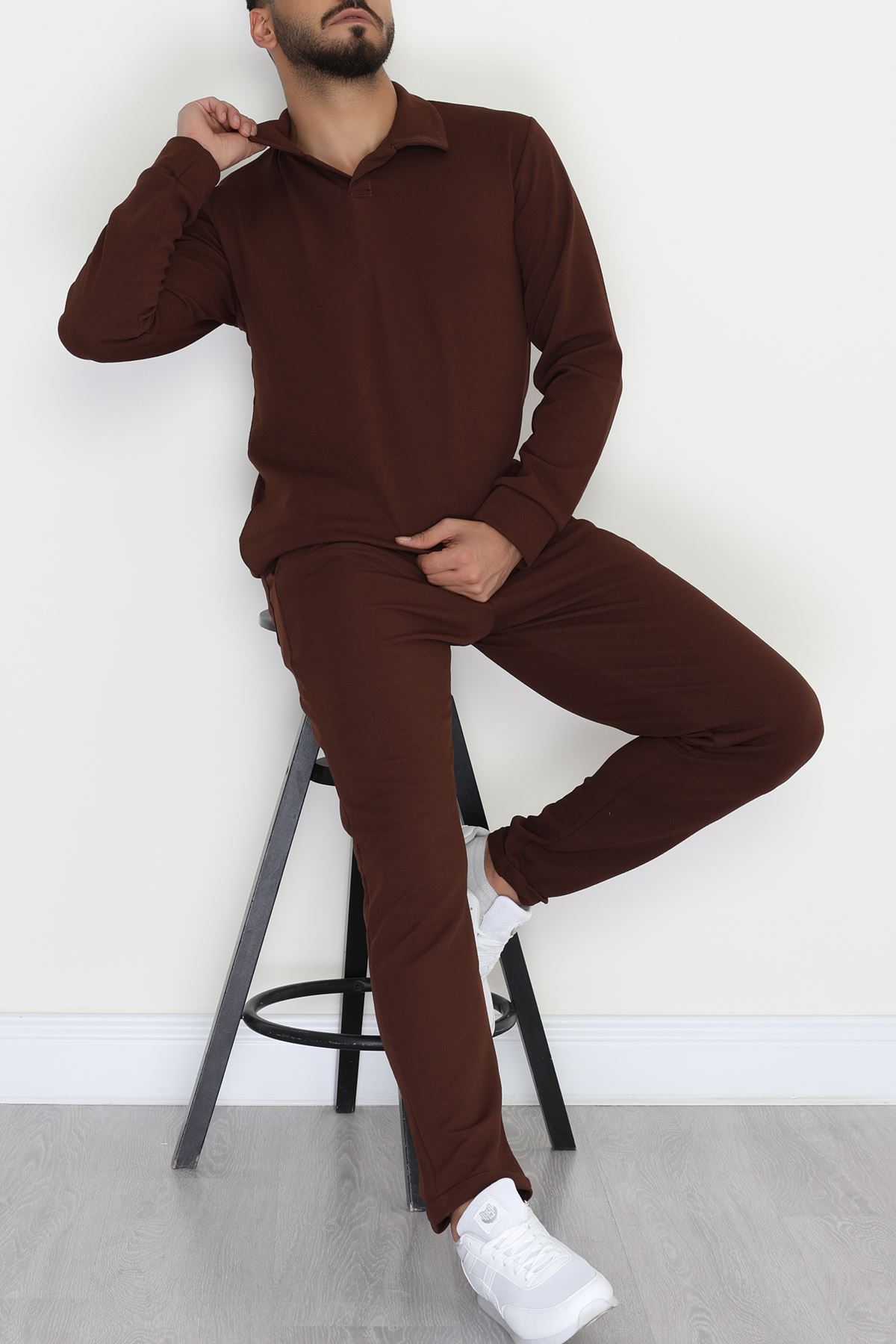 Zra Krep Polo Yaka Erkek Takım Kahve - 42187.1937.